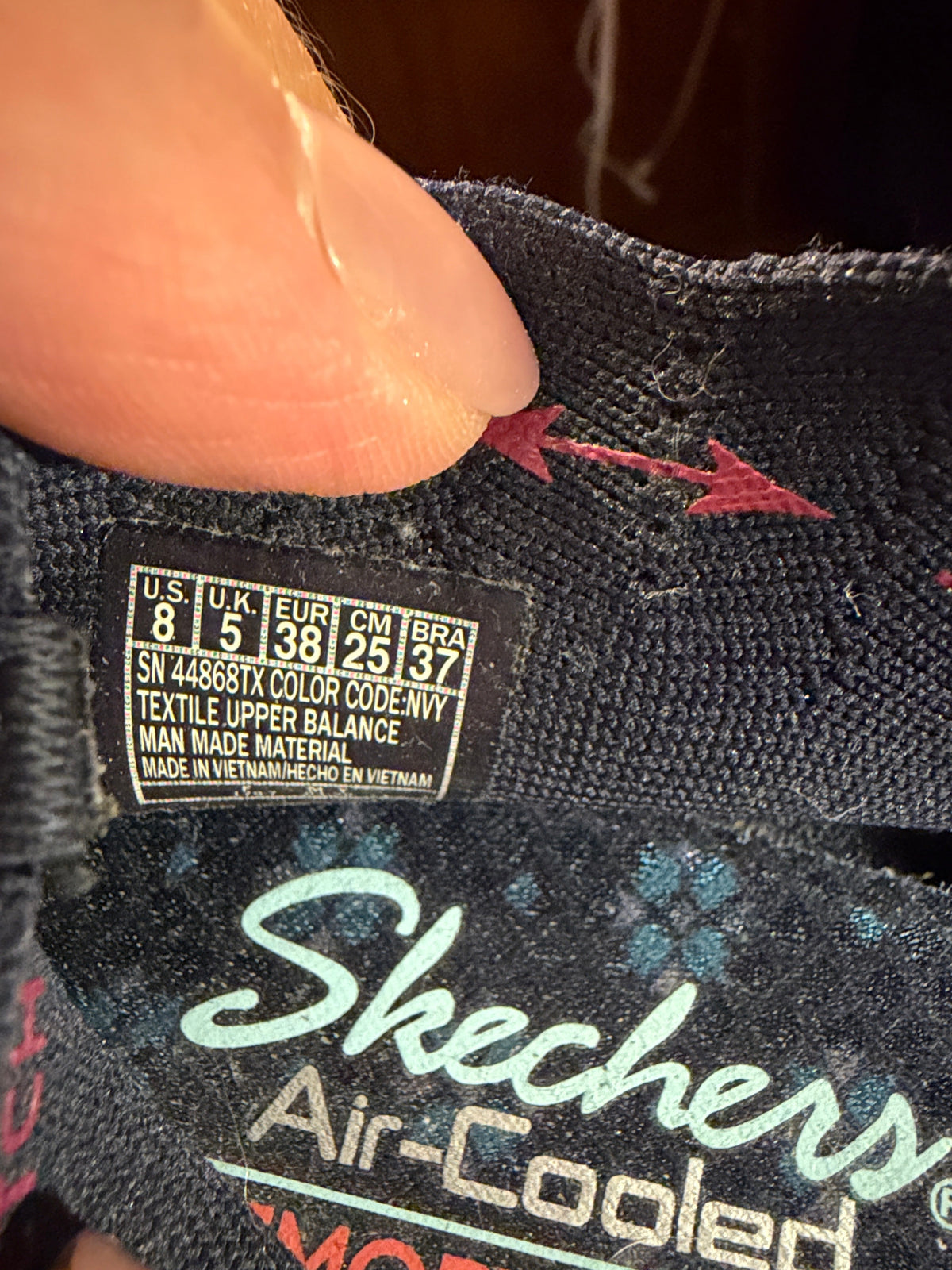 Skechers Air-Cooled Memory Foam Slip-On Flats – Black, Size 8