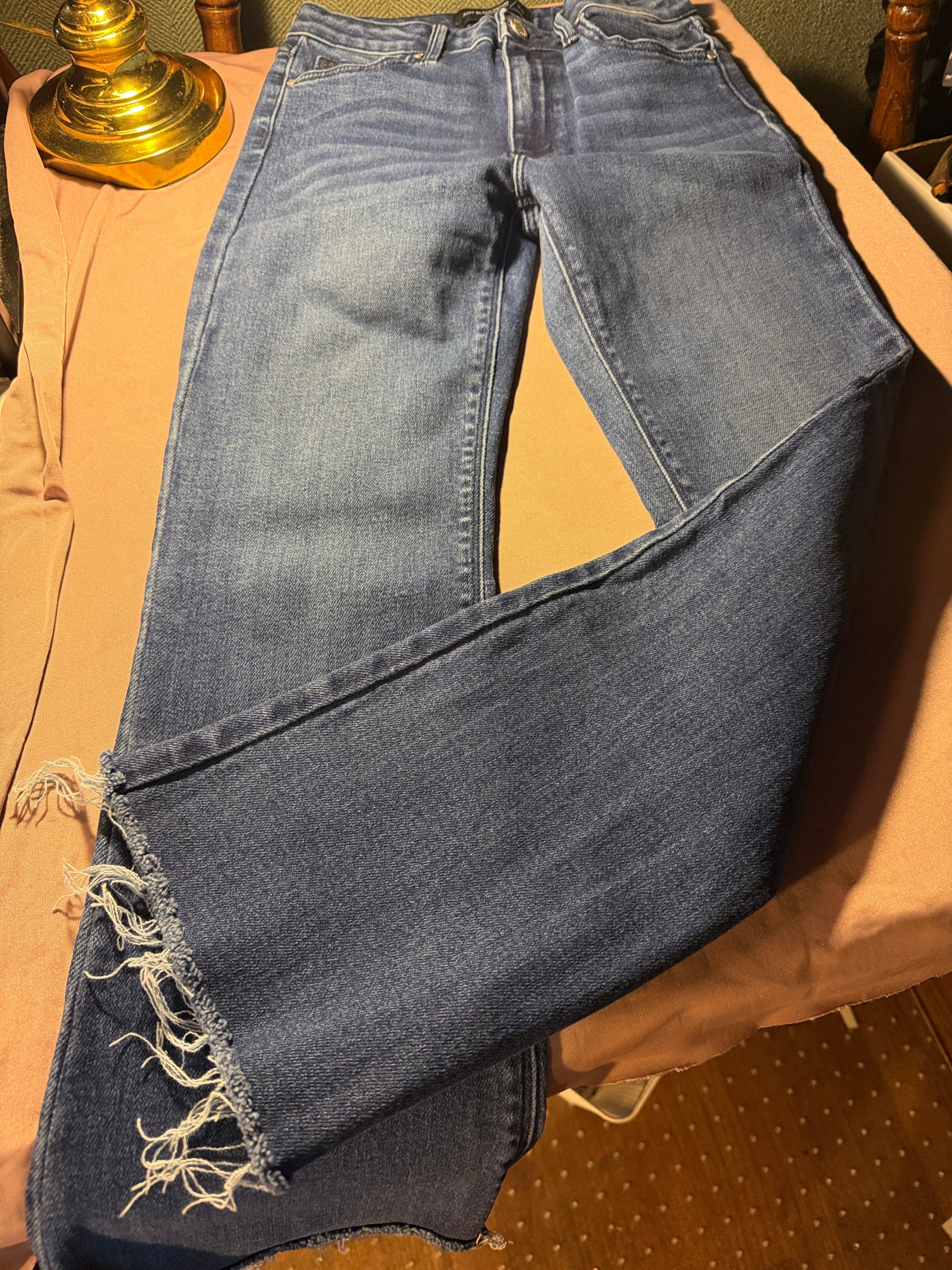 Just Black Denim Flare Jeans – Size 26, Raw Hem