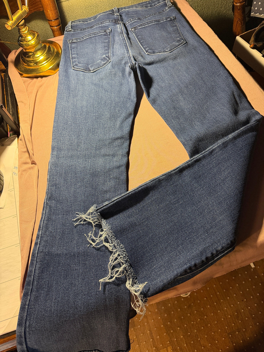 Just Black Denim Flare Jeans – Size 26, Raw Hem