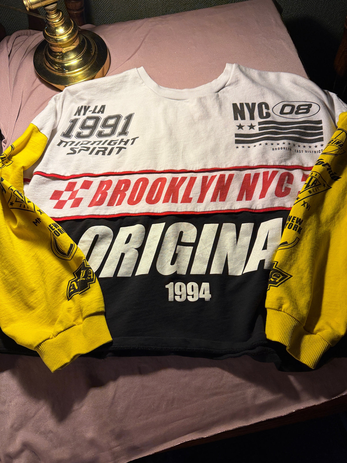 H&M Divided Brooklyn NYC Graphic Colorblock Sweatshirt – Size M