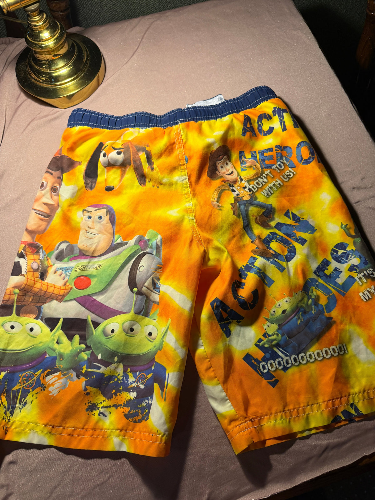 Toy Story 3 Boys Swim Trunks – Disney Pixar Action Heroes Board Shorts
