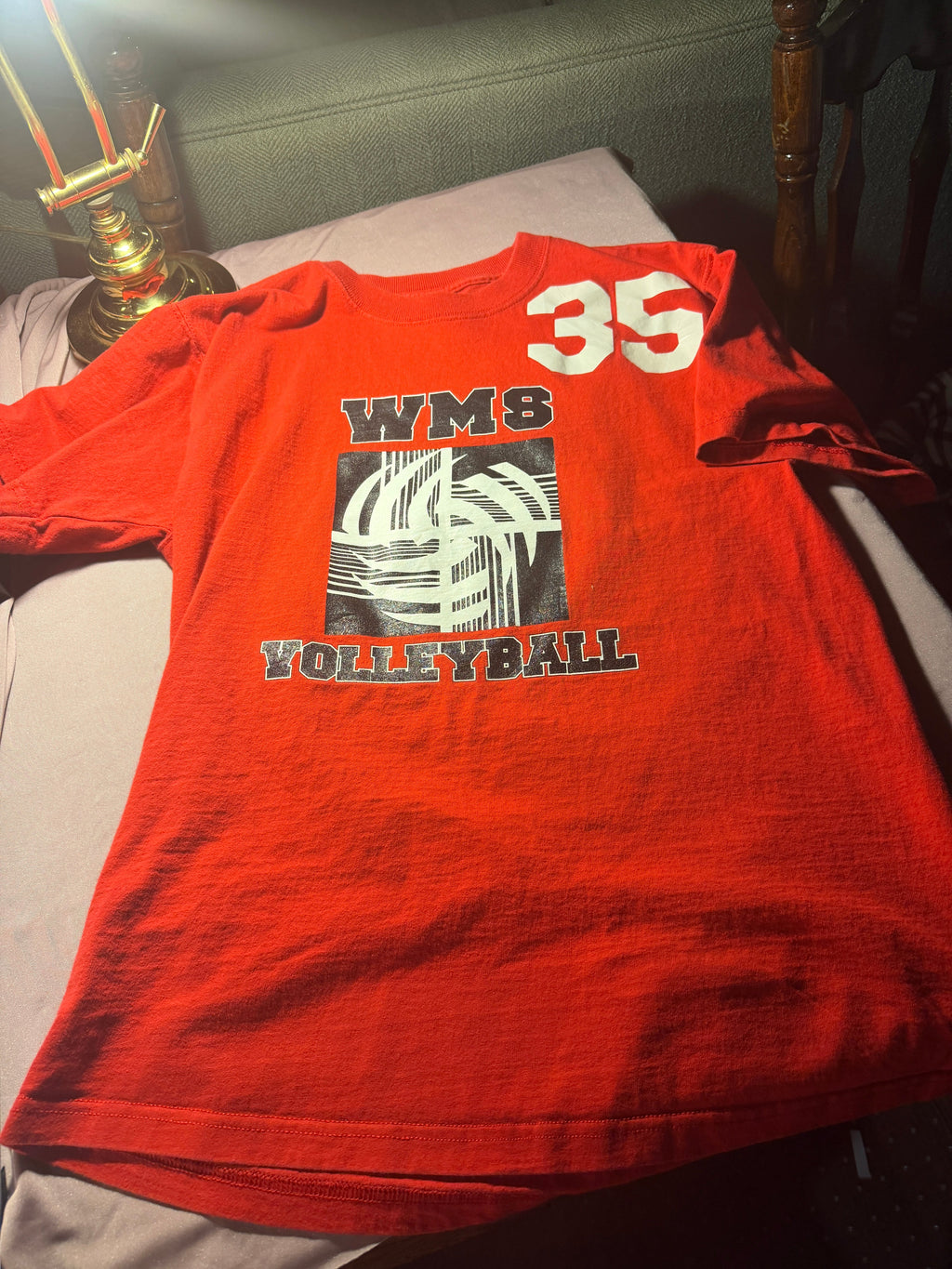 WMS Volleyball #35 Vintage Graphic Tee – Size M