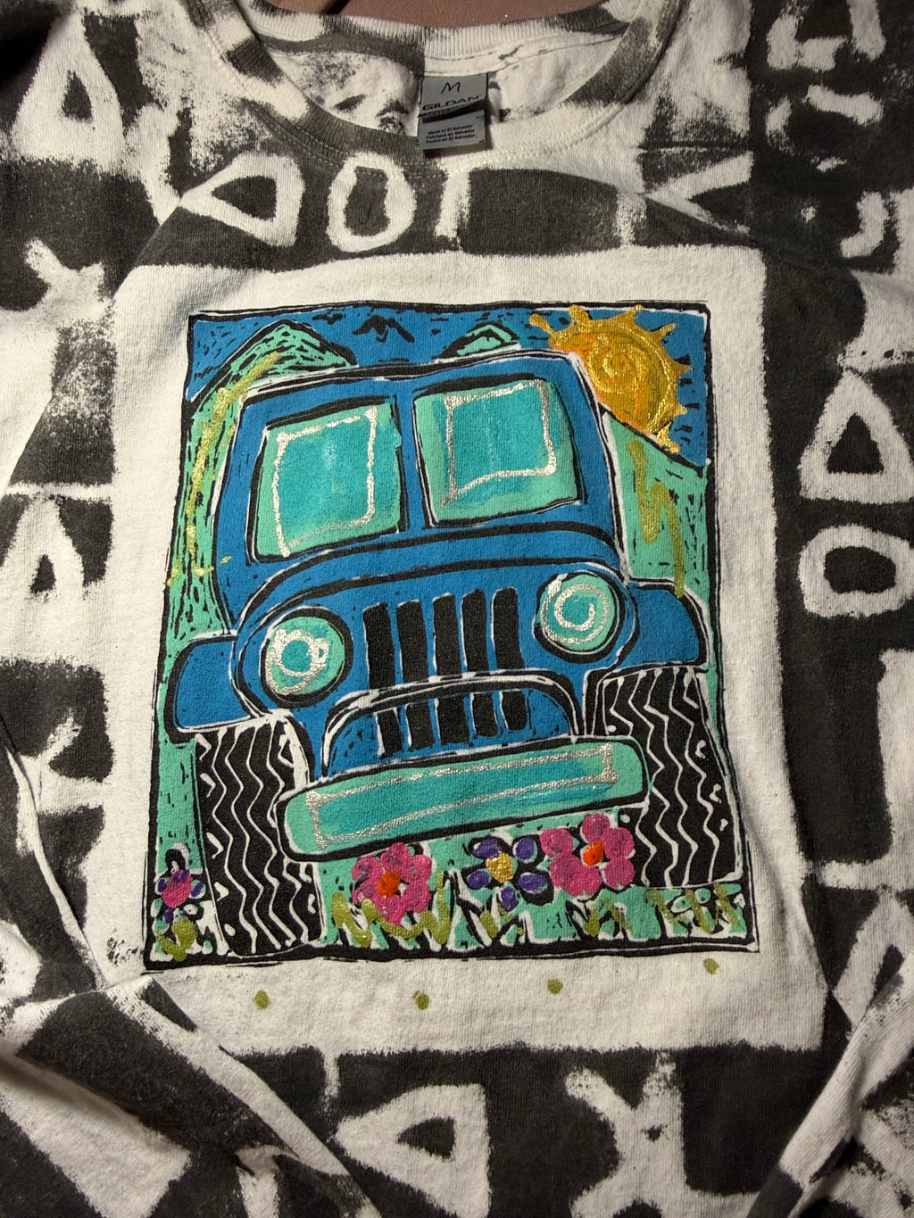 Hand-Painted Jeep Art Long Sleeve Tee