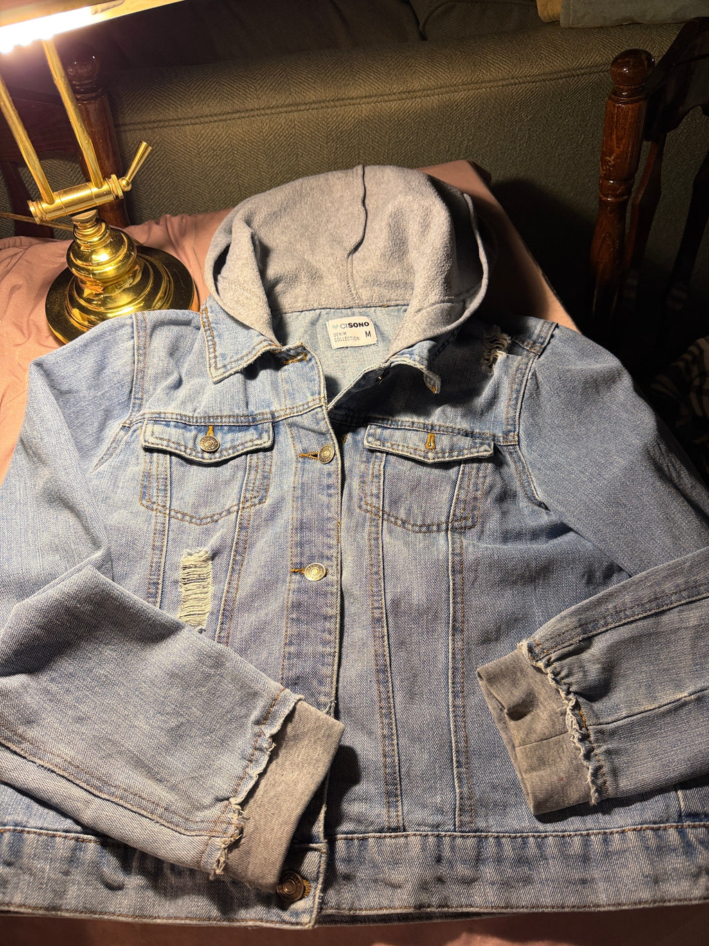 Ci Sono Hooded Denim Jacket – Distressed
