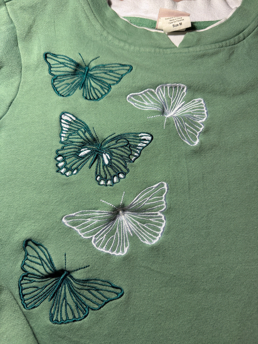 Adrian Delafield Butterfly Embroidered Sweatshirt – Size M