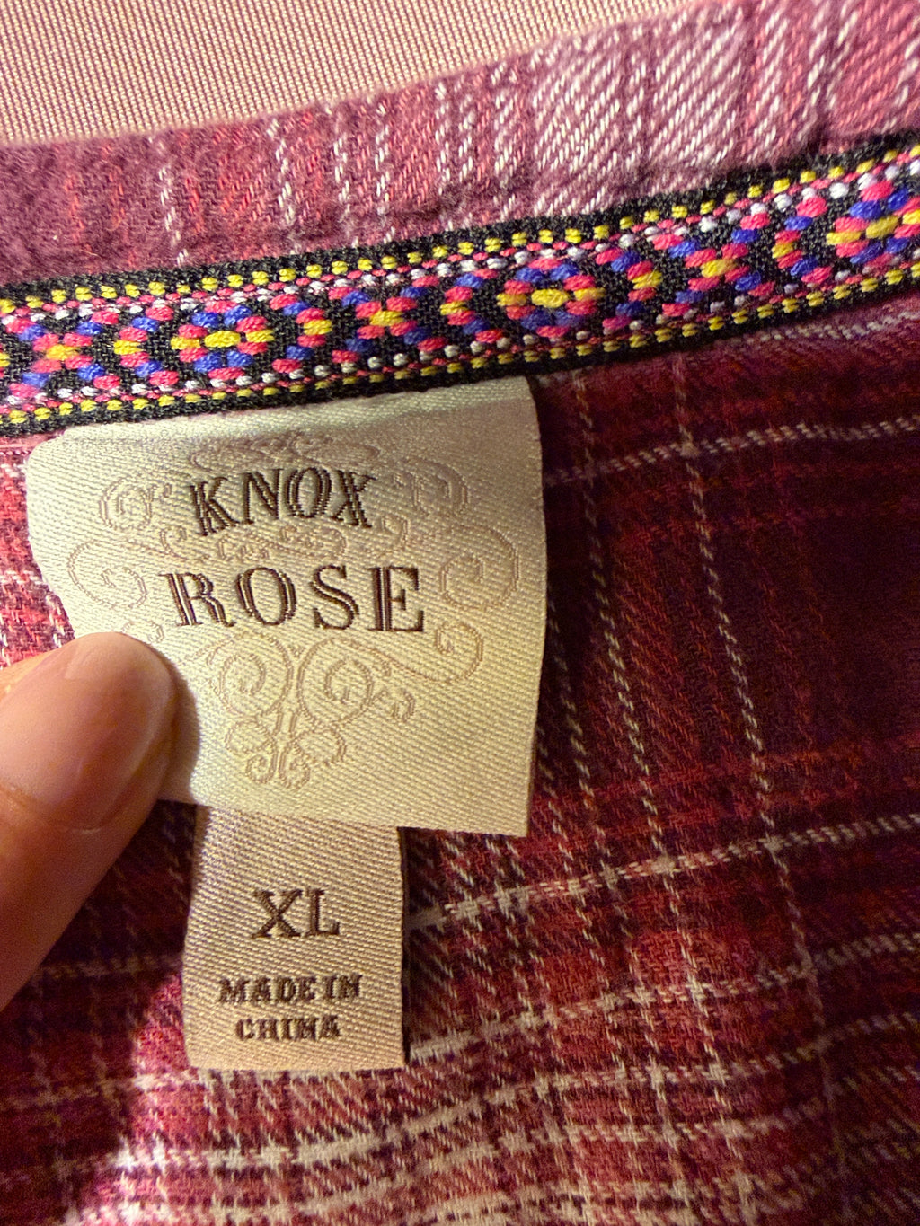 Knox Rose Plaid Smocked Blouse – Size XL