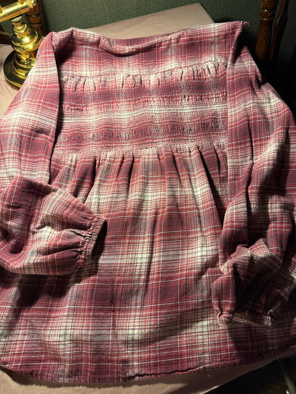 Knox Rose Plaid Smocked Blouse – Size XL