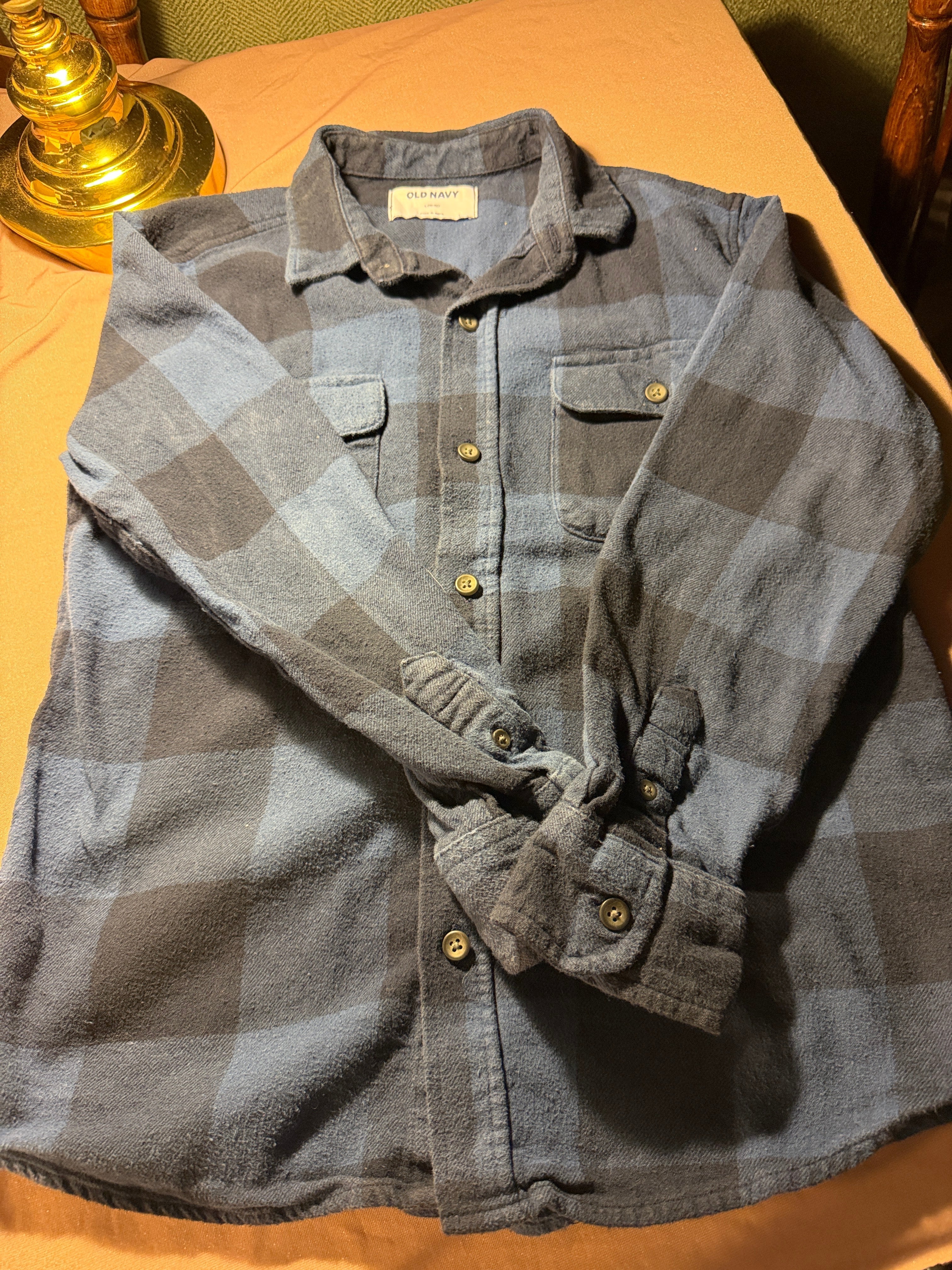 Old Navy Plaid Flannel Shirt – Size L (10-12)