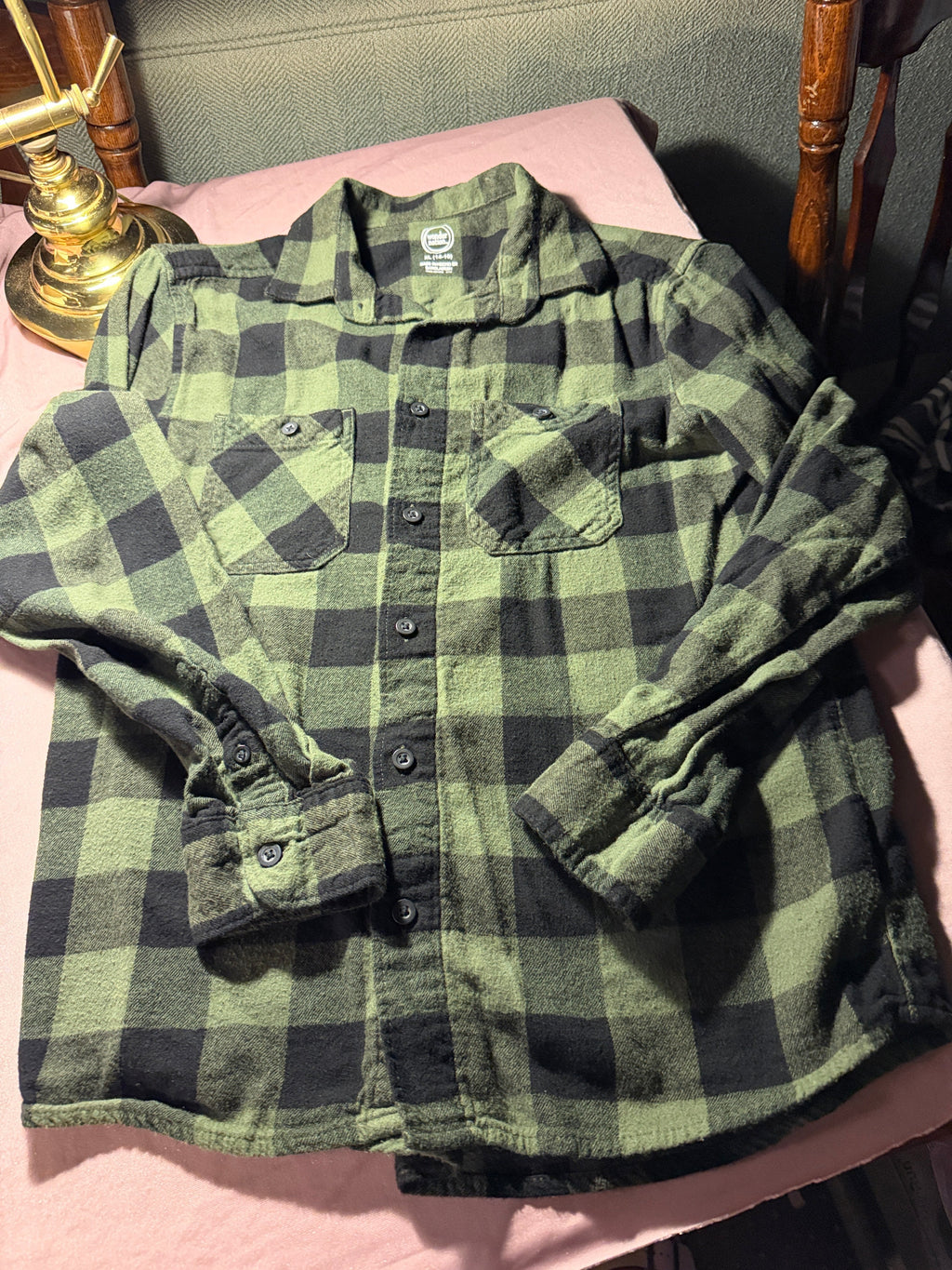 Wonder Nation Buffalo Plaid Flannel Shirt - Kids XL (14-16)