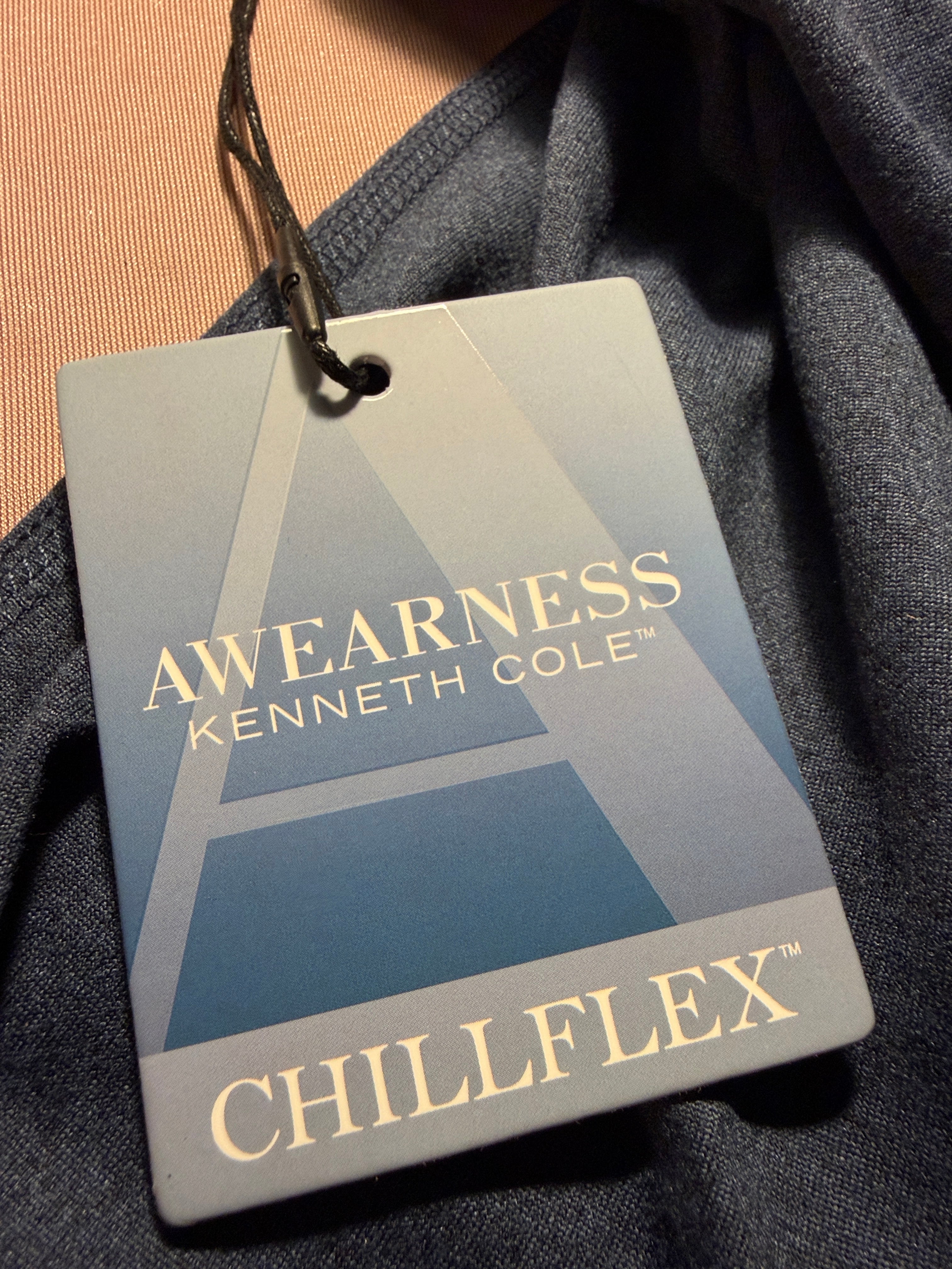Awearness Kenneth Cole Chillflex™ Quarter-Zip Pullover – Heather Blue, Size Small, NWT