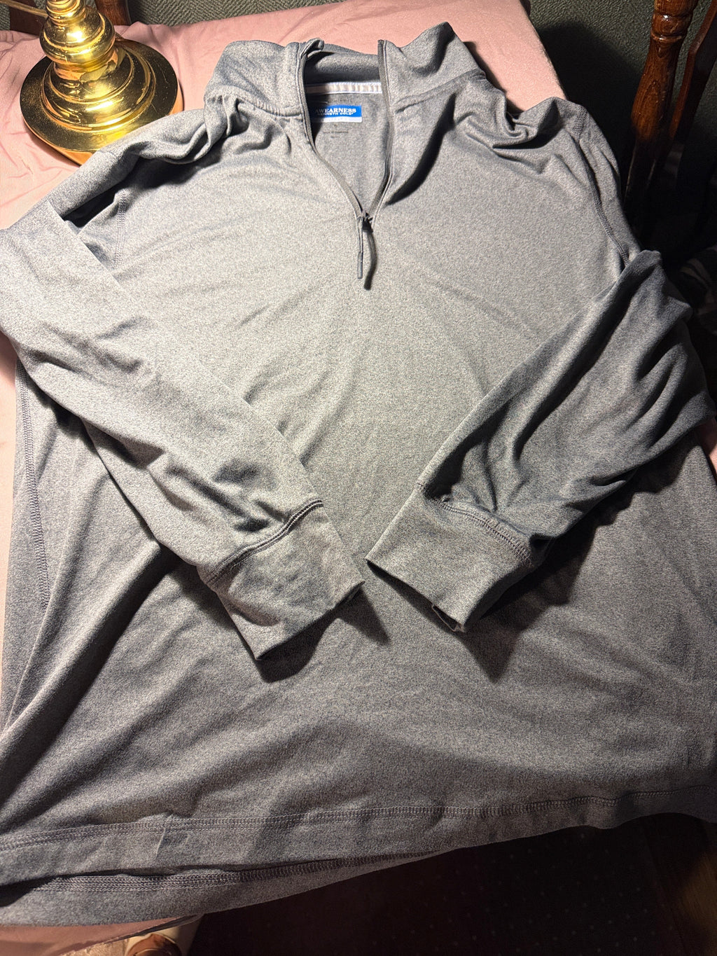 Awearness Kenneth Cole Chillflex™ Quarter-Zip Pullover – Heather Grey, Size Small, Like New