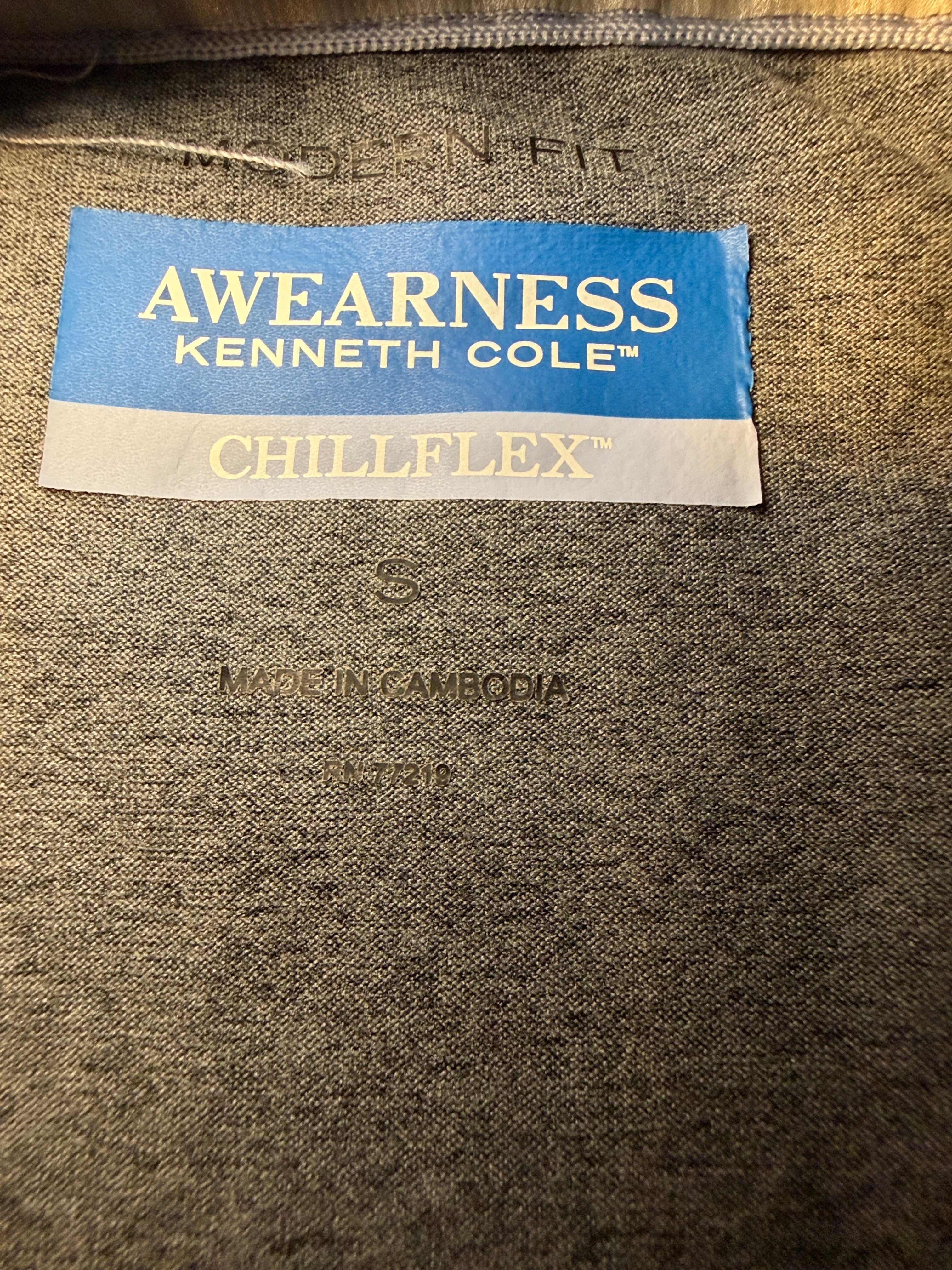 Awearness Kenneth Cole Chillflex™ Quarter-Zip Pullover – Heather Grey, Size Small, Like New