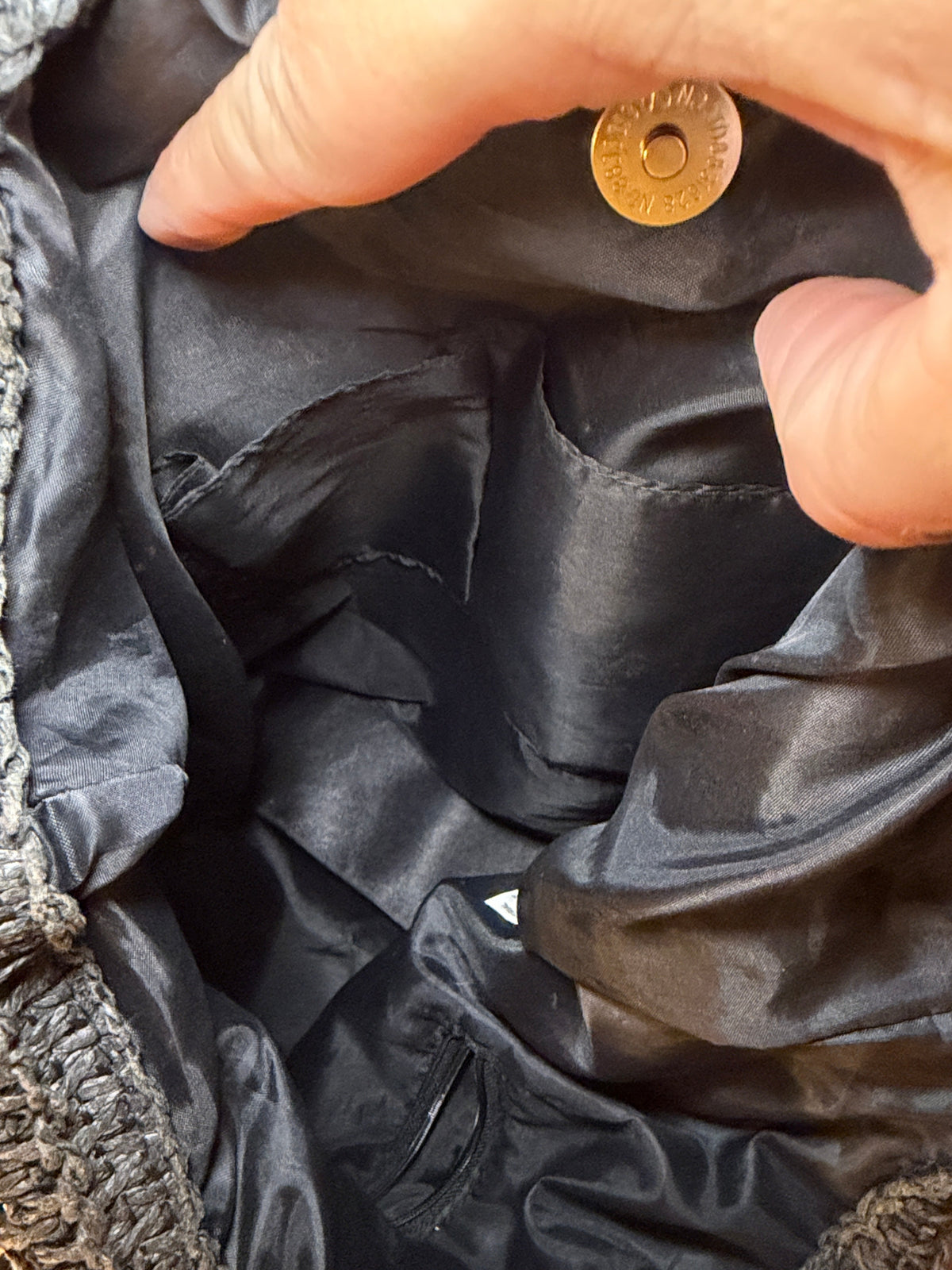 Black Multi-Pocket Drawstring Organizer Bag
