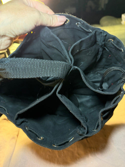 Black Multi-Pocket Drawstring Organizer Bag