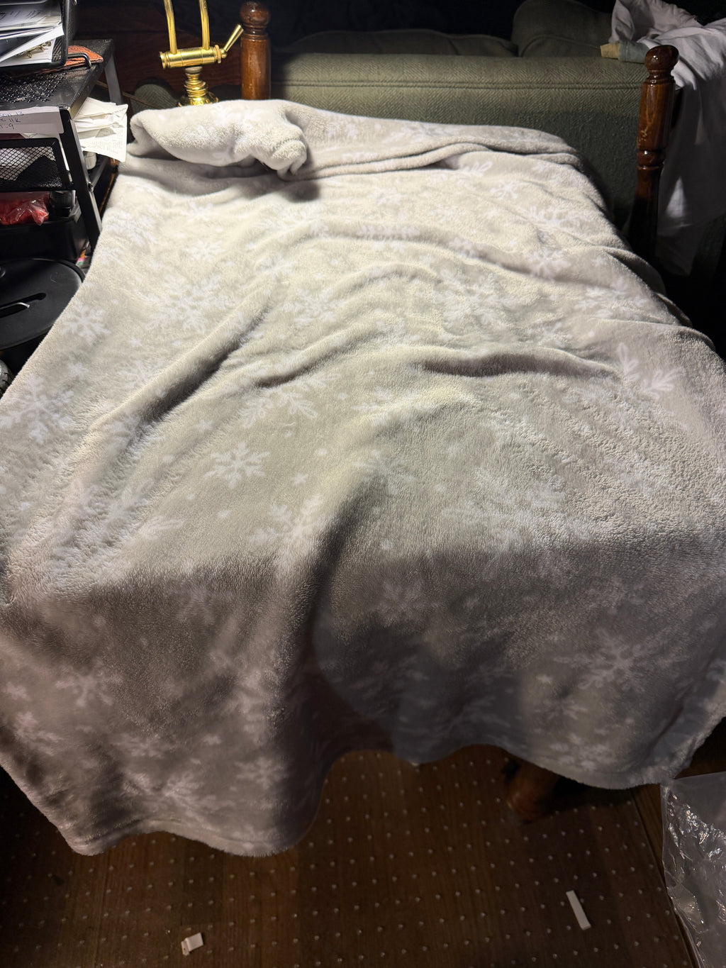 Silver Gray Plush Throw Blanket