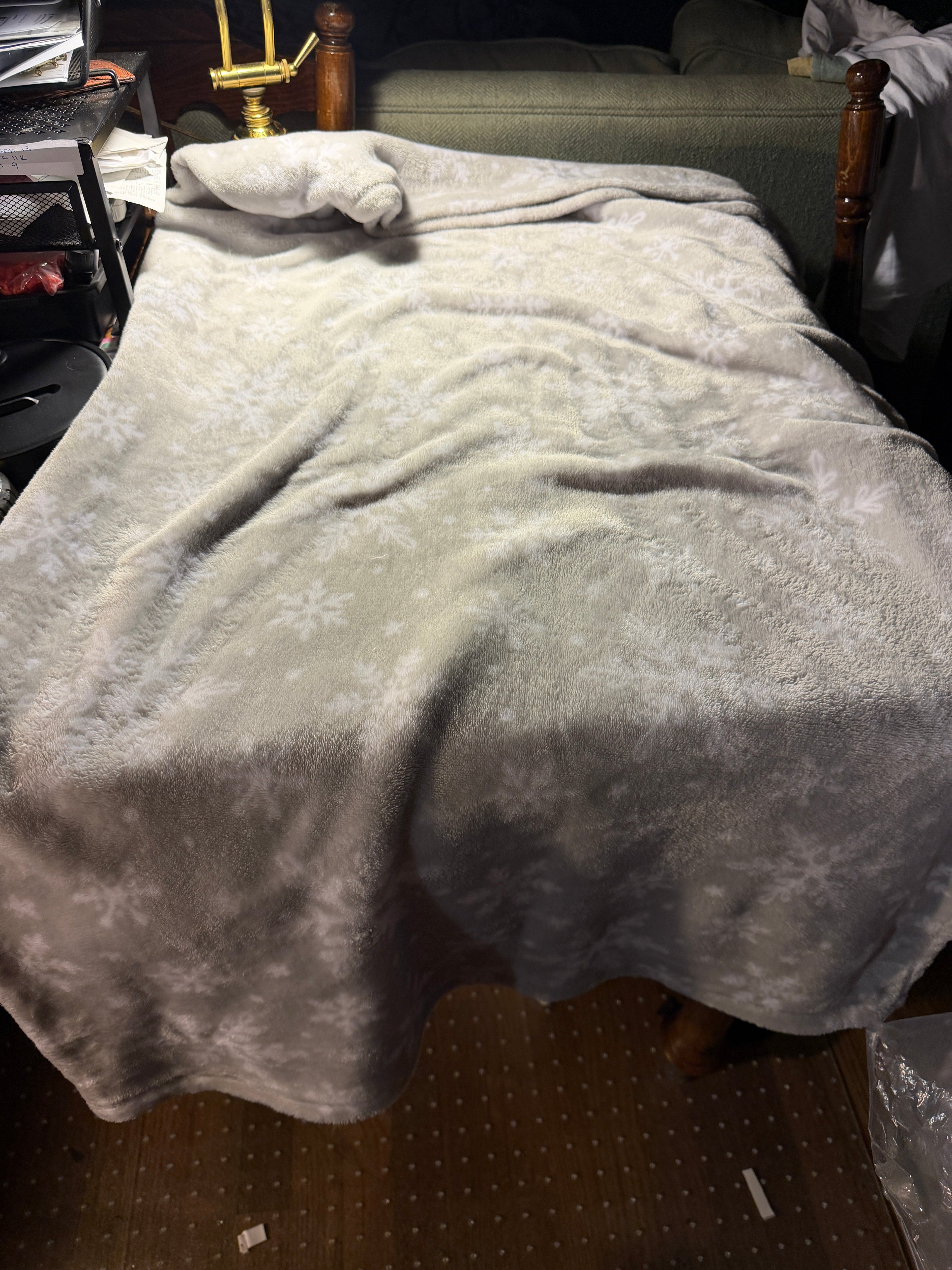 Silver Gray Plush Throw Blanket