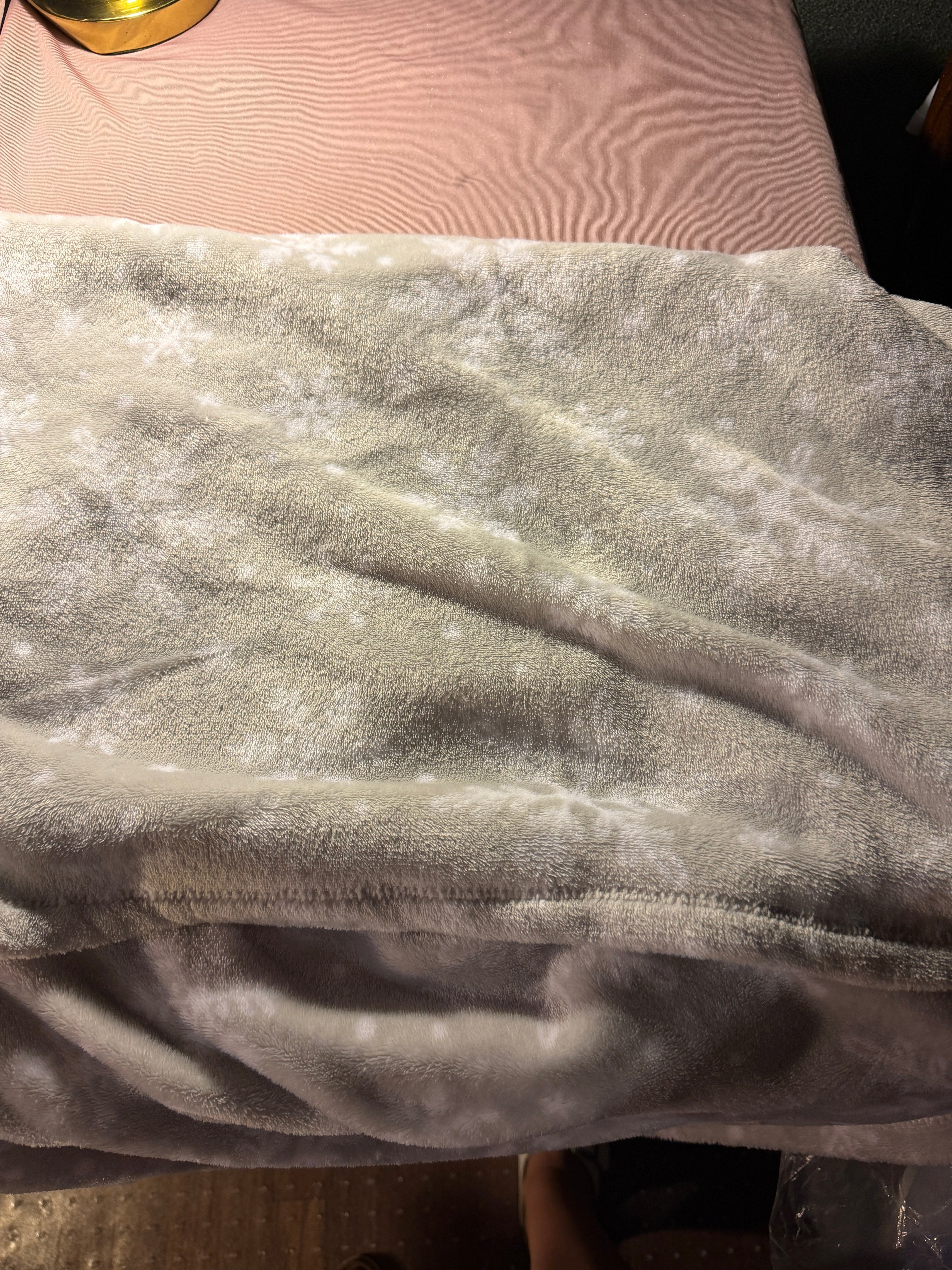 Silver Gray Plush Throw Blanket