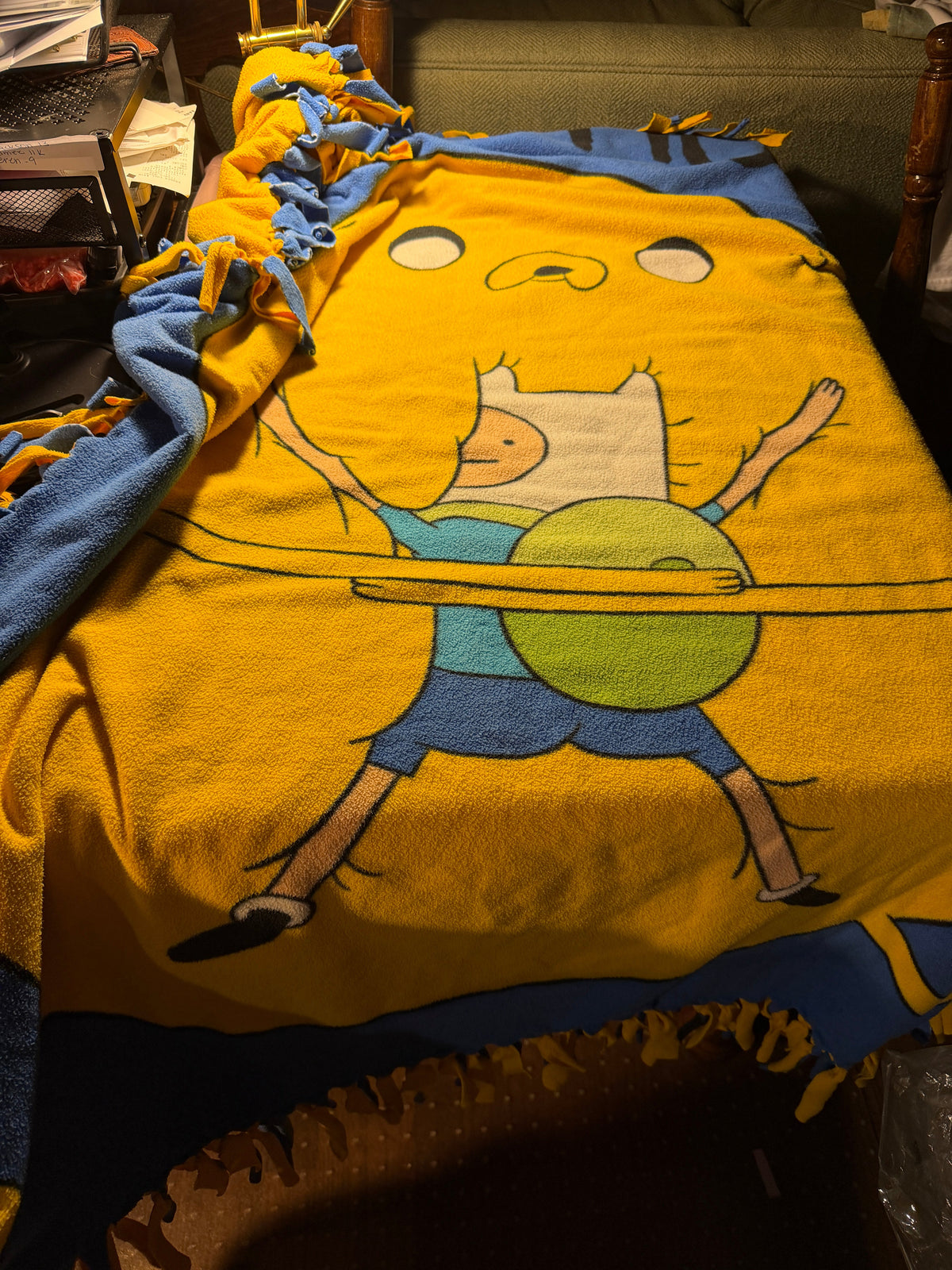 Adventure Time Finn & Jake Fleece Tie Throw Blanket
