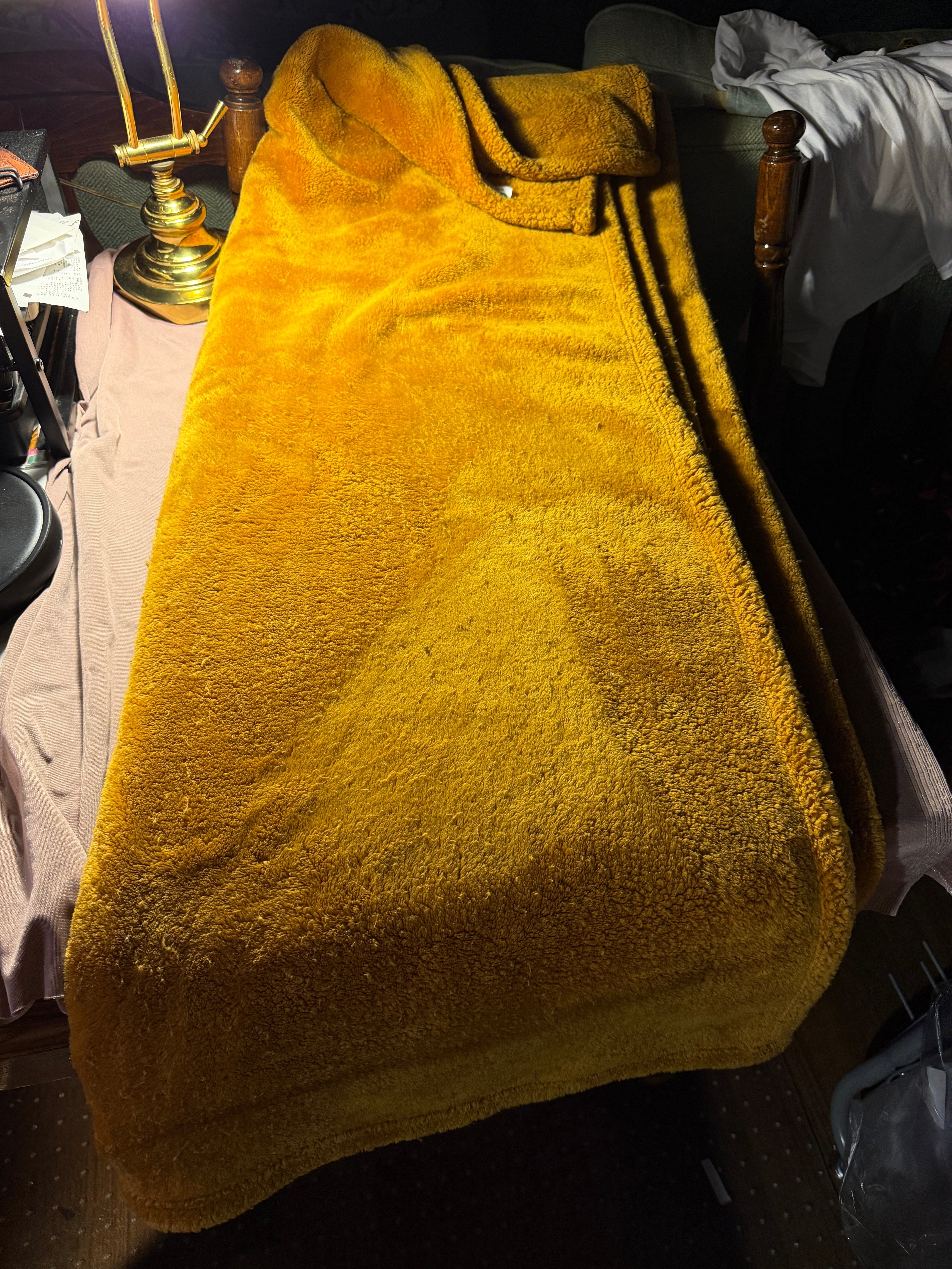 Dwell Studio Mustard Yellow Plush Throw Blanket