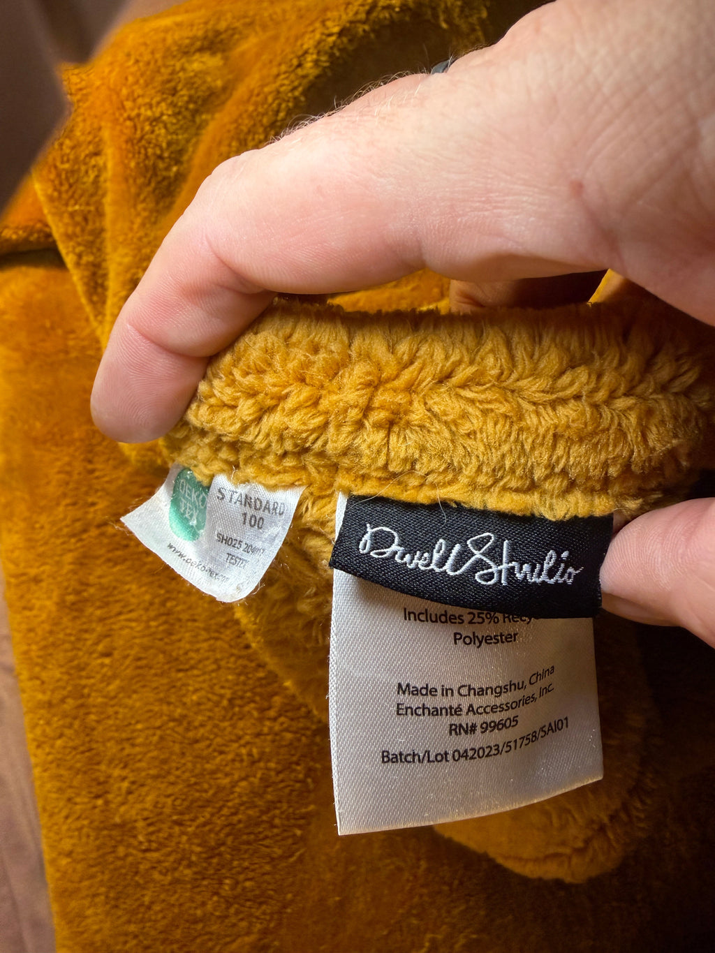 Dwell Studio Mustard Yellow Plush Throw Blanket