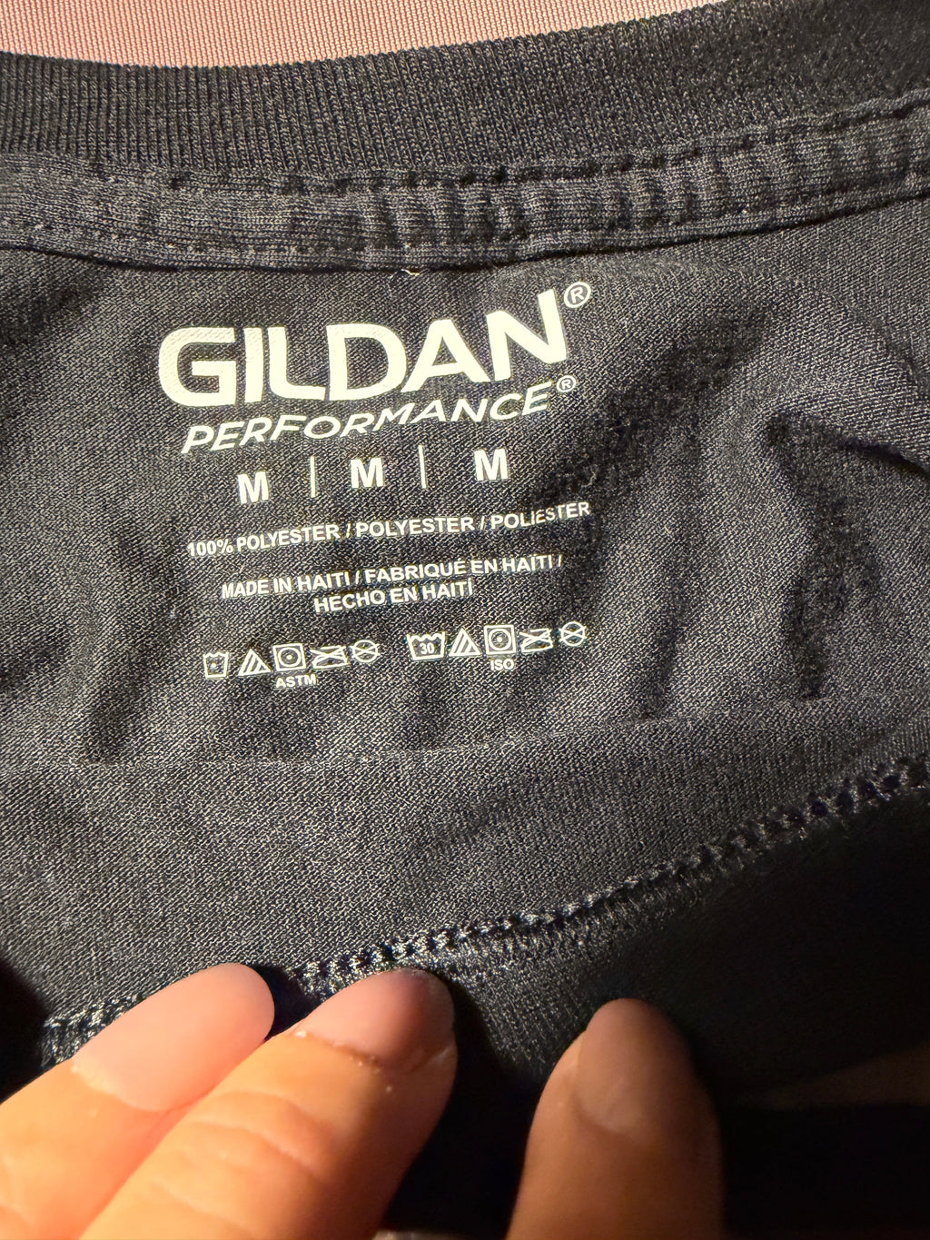 Gildan Performance Long Sleeve Tee with Camo P Graphic – Size Medium