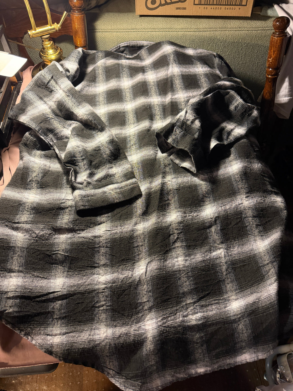 Hotouch Plaid Flannel Shirt Dress with Pockets