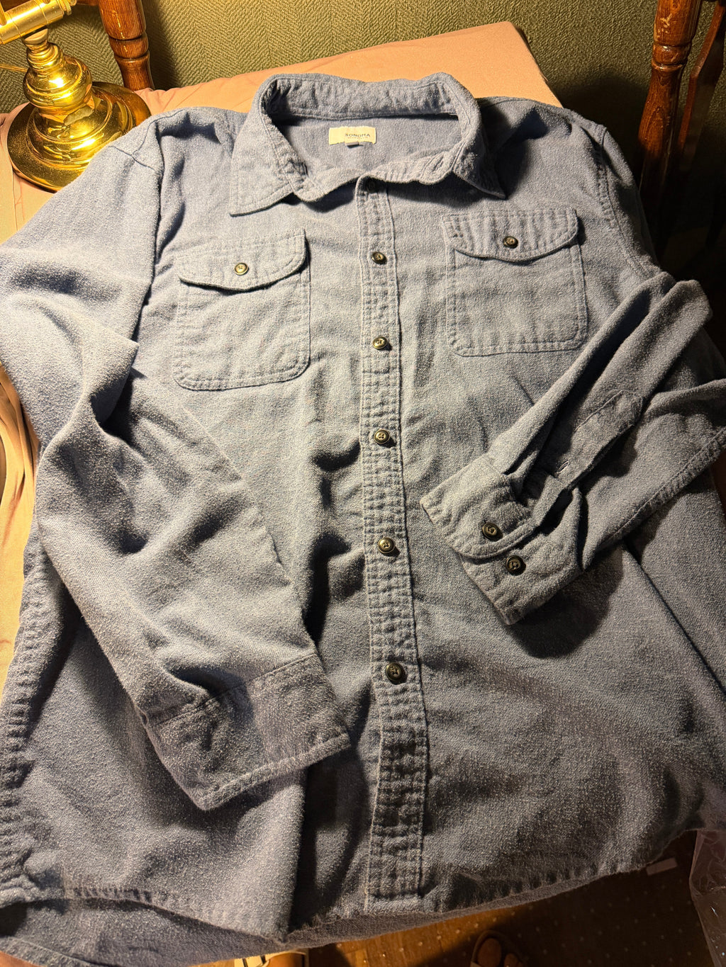 Sonoma Goods for Life Fleece Flannel Shirt – Women's Large Steel Blue
