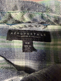 Aeropostale Plaid Flannel Shirt – Women's Small Blue Green Vintage Wash