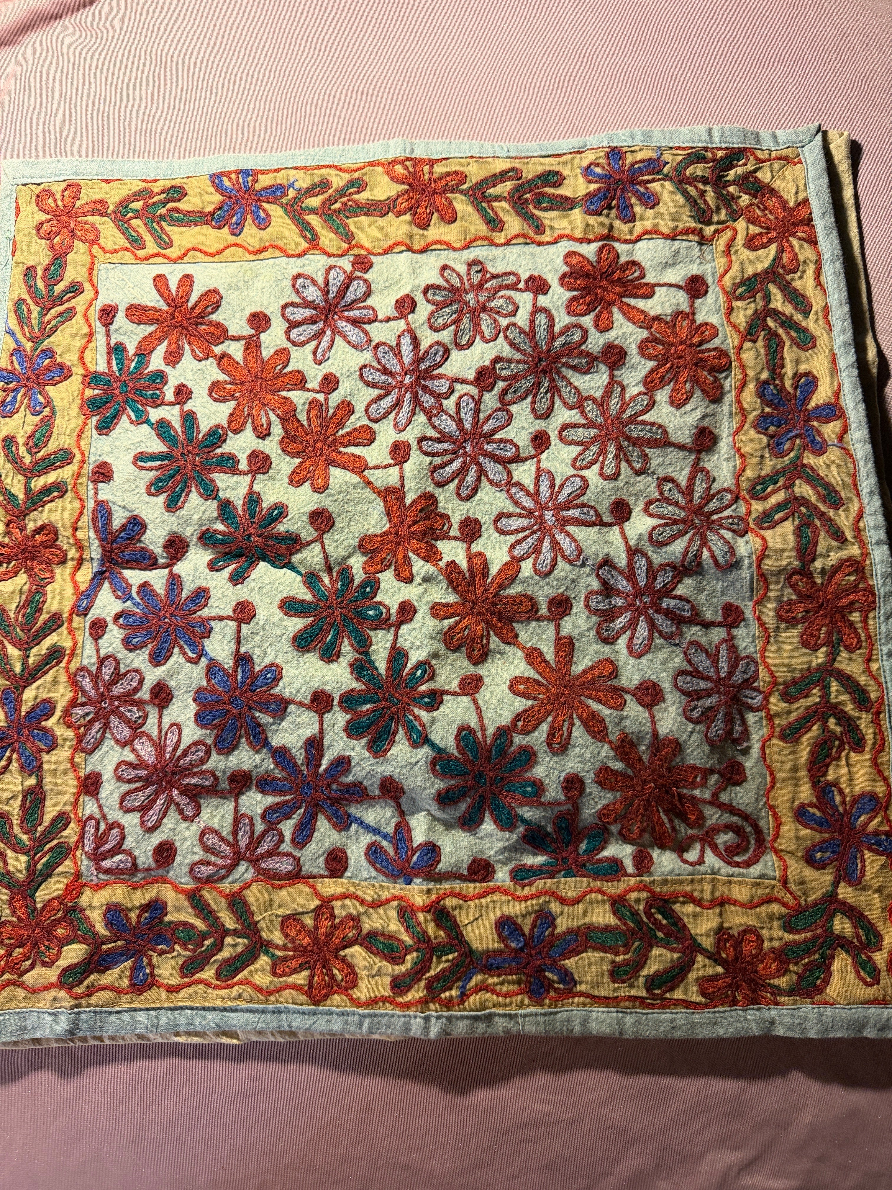 Handmade Embroidered Textile — Set of 2