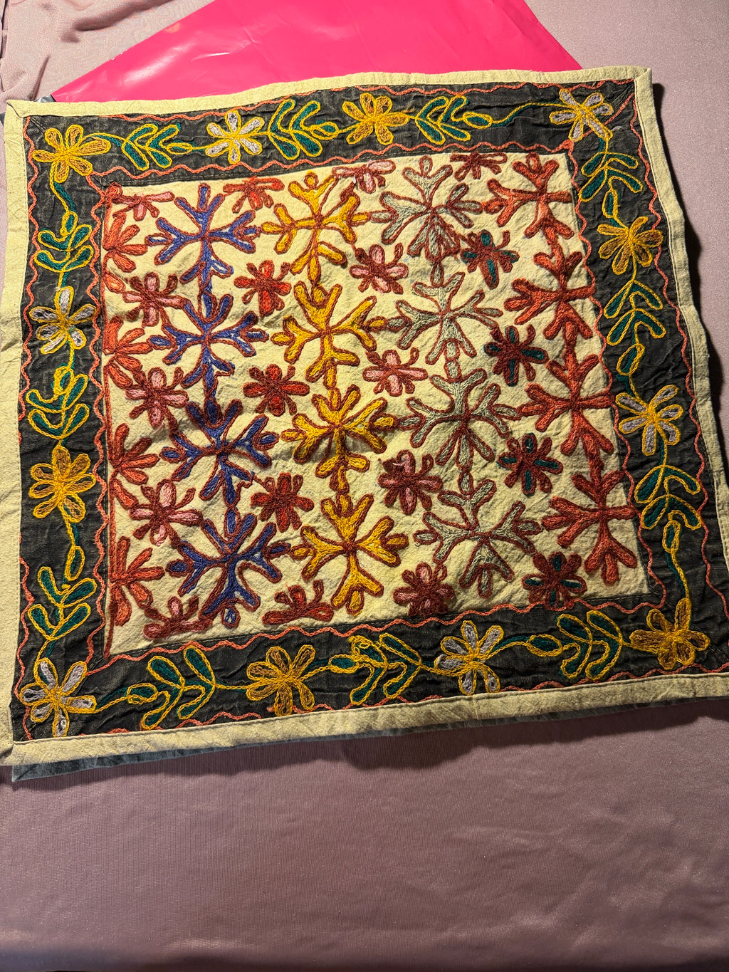 Handmade Embroidered Textile — Set of 2