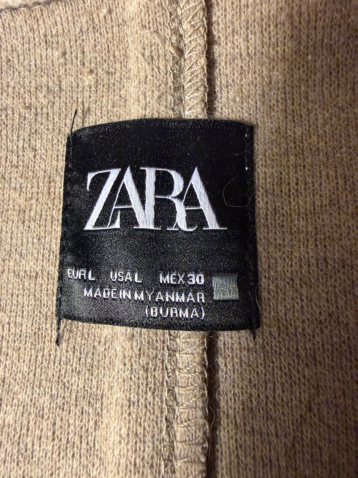 Zara Cream Open-Front Wool-Blend Coat – Size L