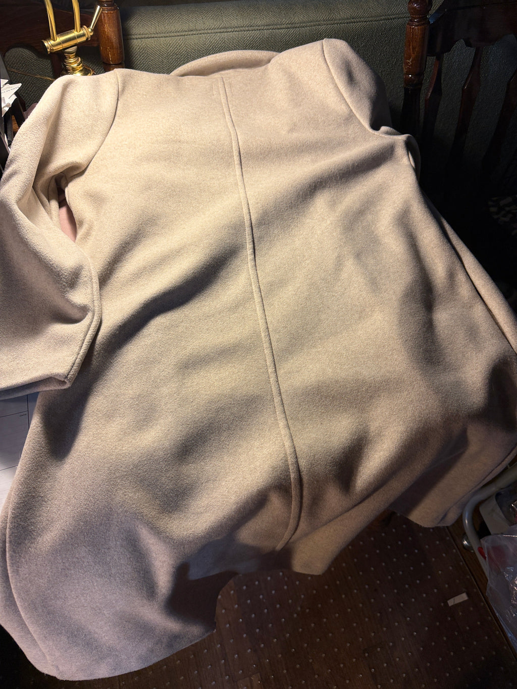 Zara Cream Open-Front Wool-Blend Coat – Size L