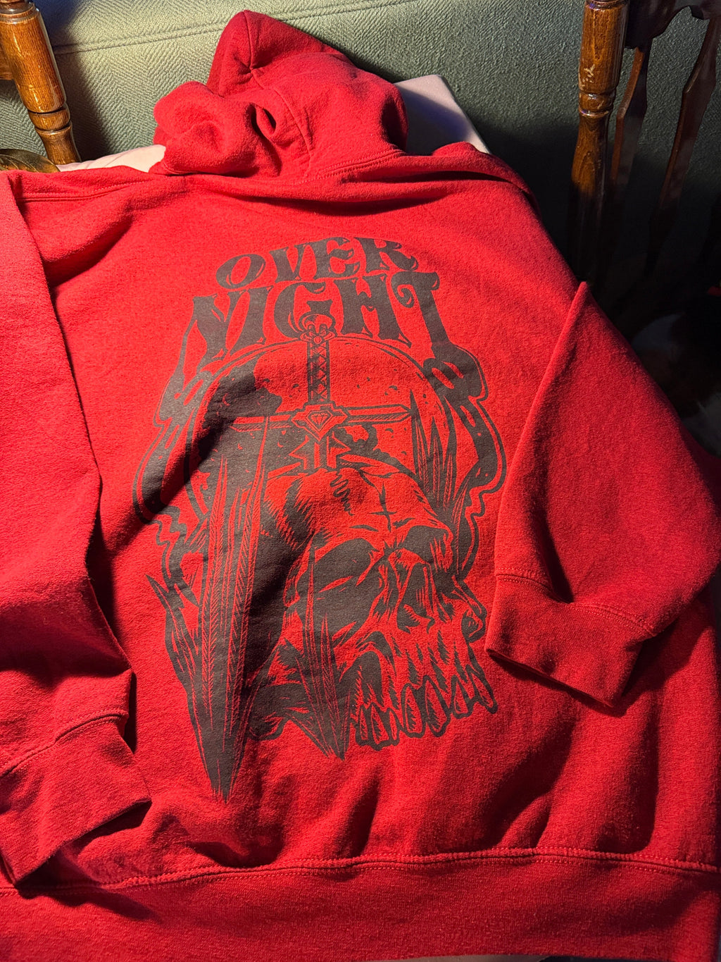 Overnight Red Graphic Hoodie – Send N Society (Large)