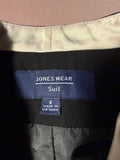 Jones Wear Suit Blazer – Black with Ivory Trim, Size 6