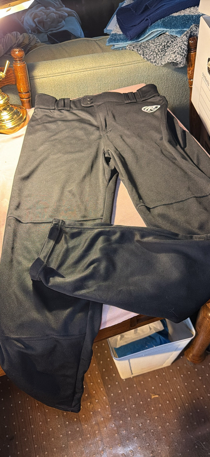 Rawlings Semi-Relaxed Baseball Pants – Black (Size M)