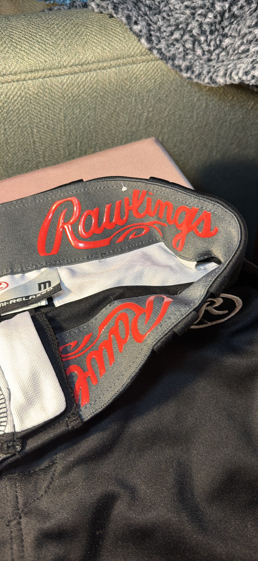 Rawlings Semi-Relaxed Baseball Pants – Black (Size M)