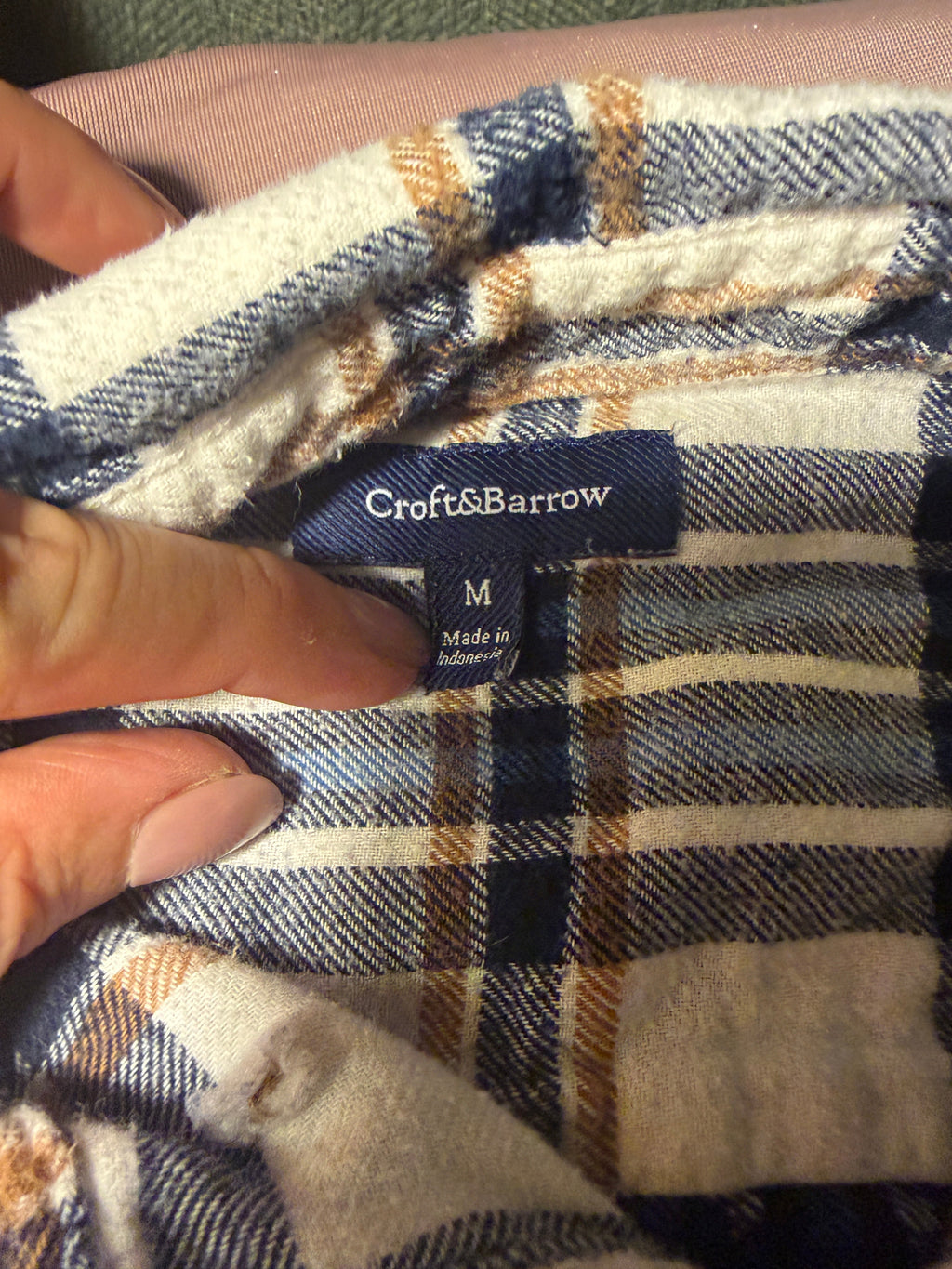 Croft & Barrow Plaid Flannel Shirt – Size M