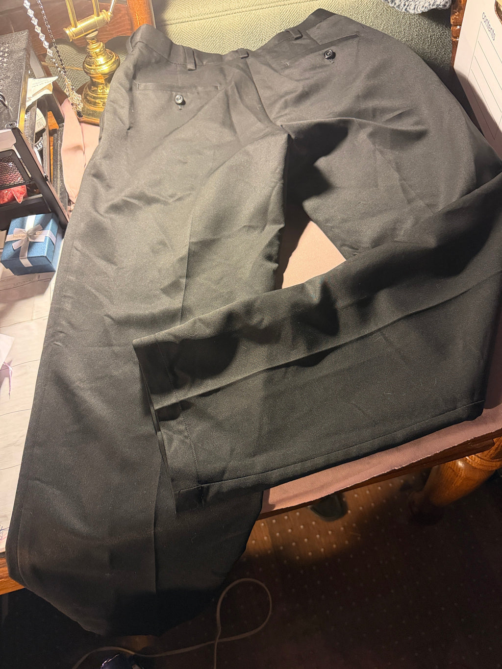 Haggar Pleated Dress Pants – Charcoal Herringbone