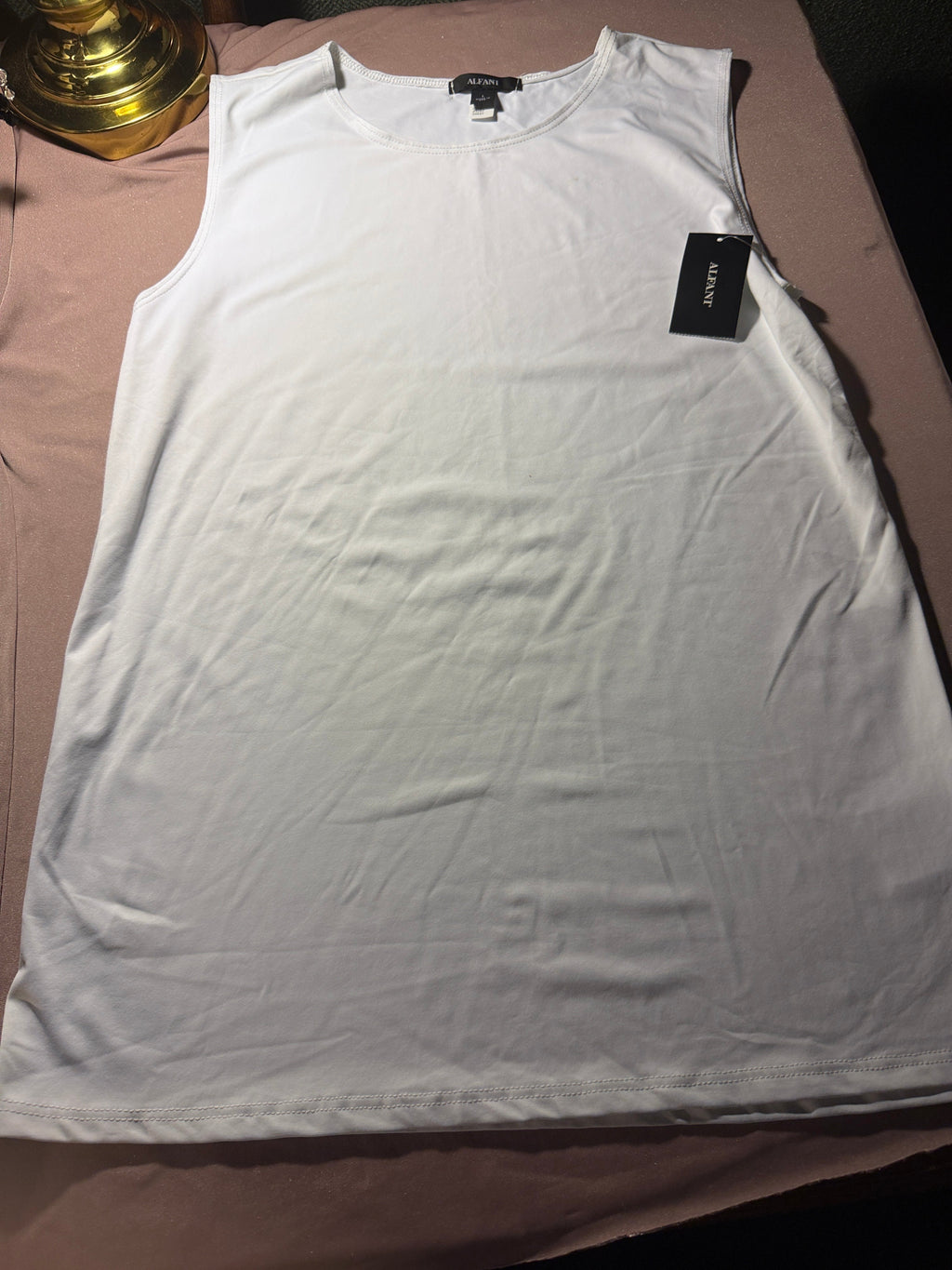 Alfani Sleeveless Tank Top – White, Size L (NWT)