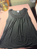 Ann Taylor LOFT Smocked Neckline Sleeveless Top – Black, Size M