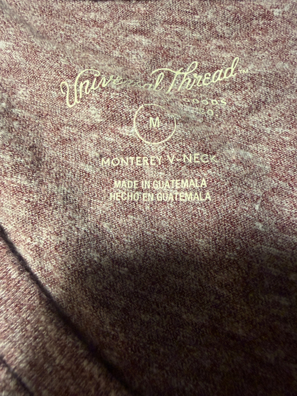 Universal Thread Monterey V-Neck Pocket Tee – Mauve Heather, Size M