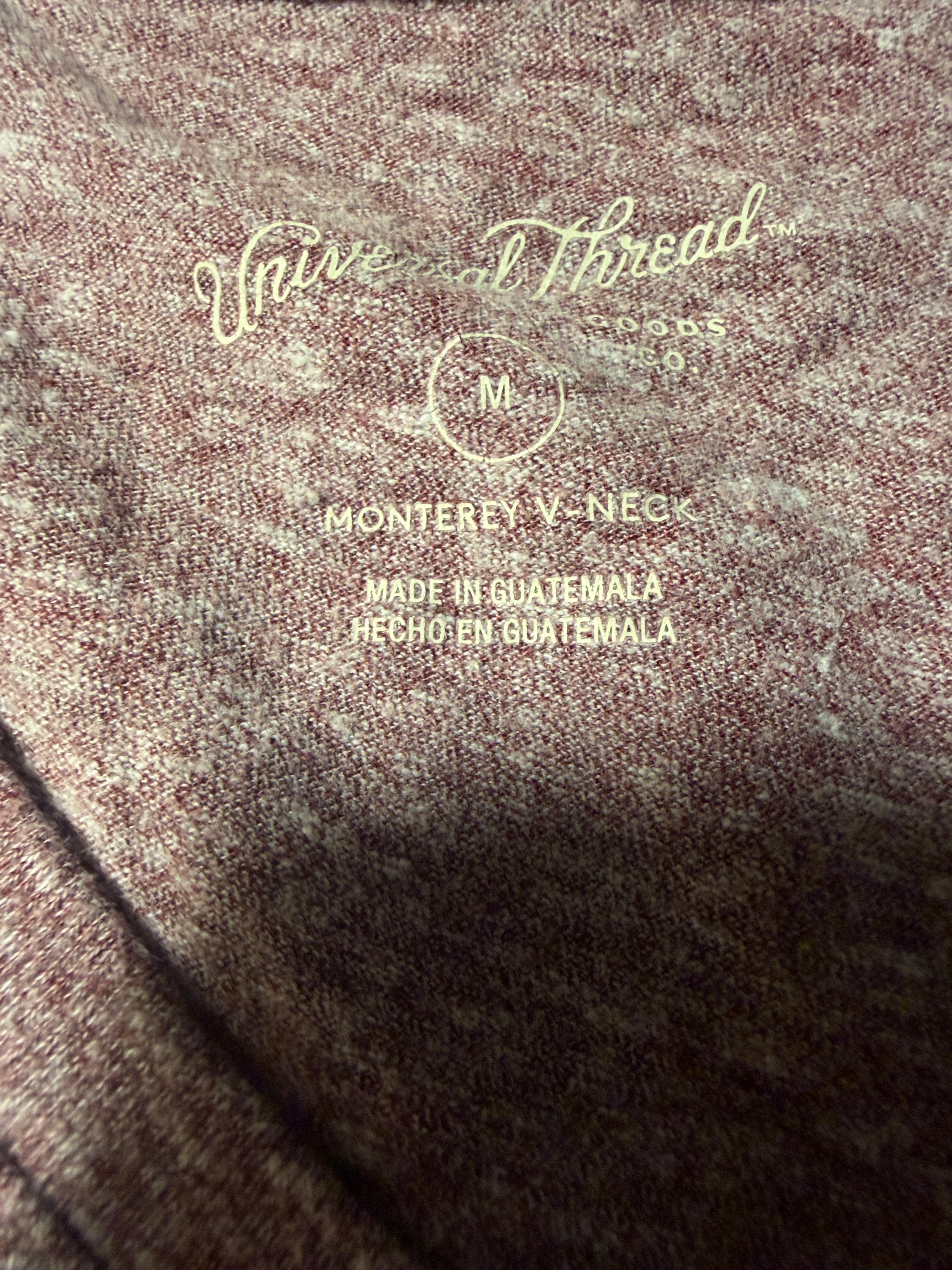 Universal Thread Monterey V-Neck Pocket Tee – Mauve Heather, Size M