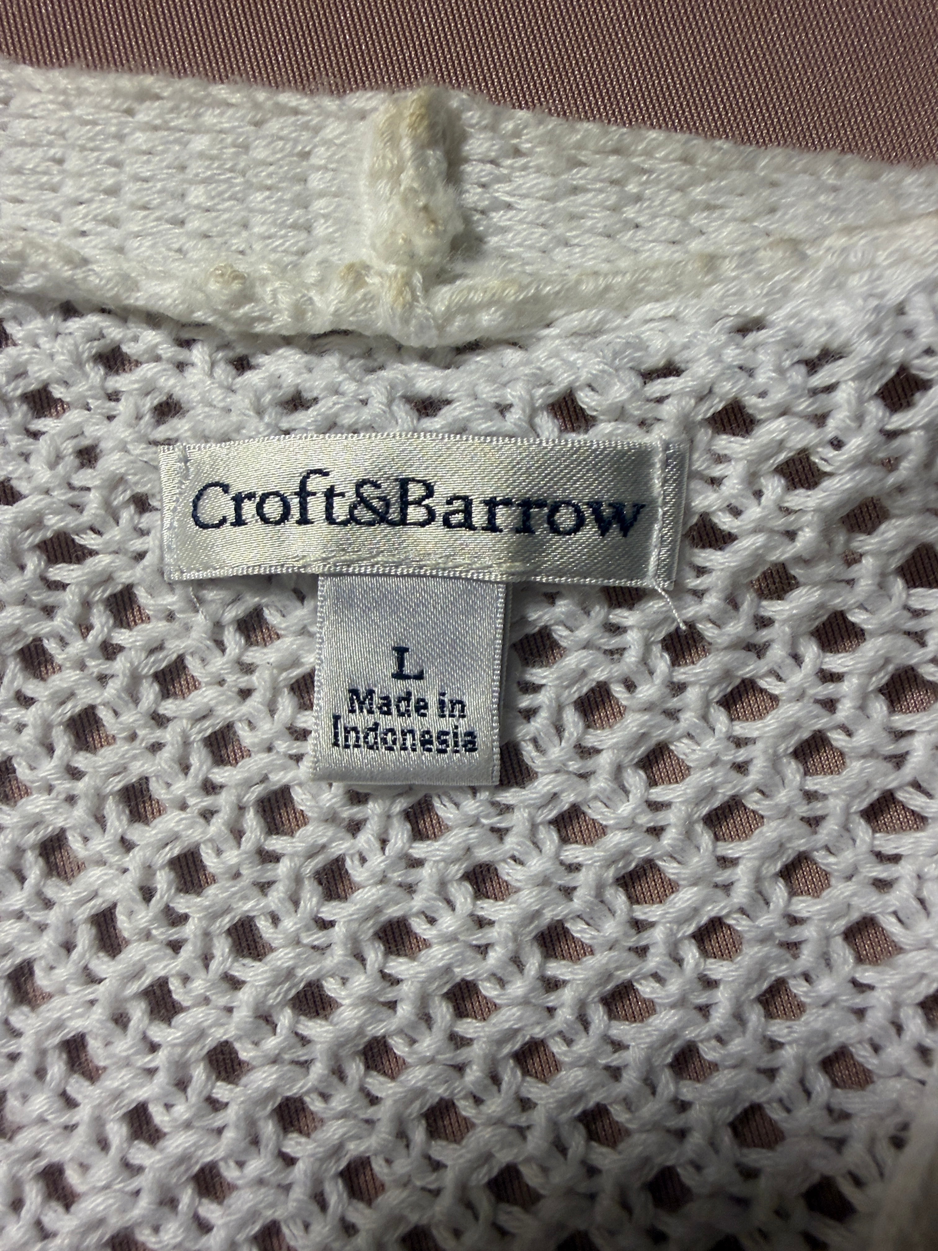Croft & Barrow Open-Front Knit Cardigan – White, Size L