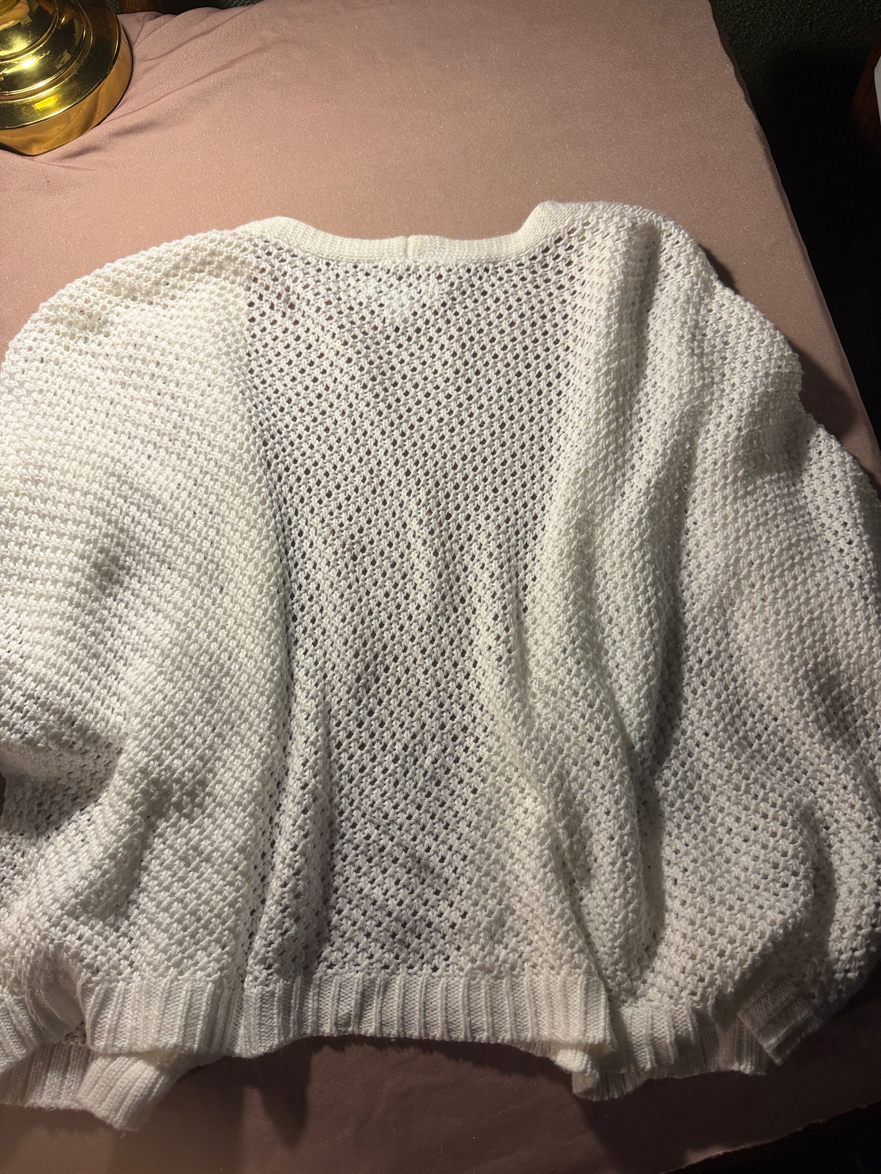 Croft & Barrow Open-Front Knit Cardigan – White, Size L