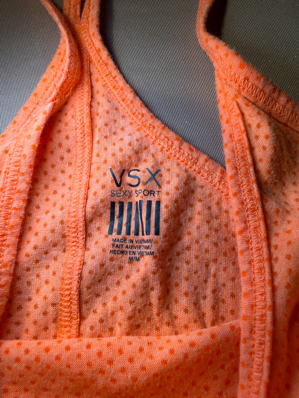 VSX Sexy Sport Neon Orange Mesh Tank Top – Size M