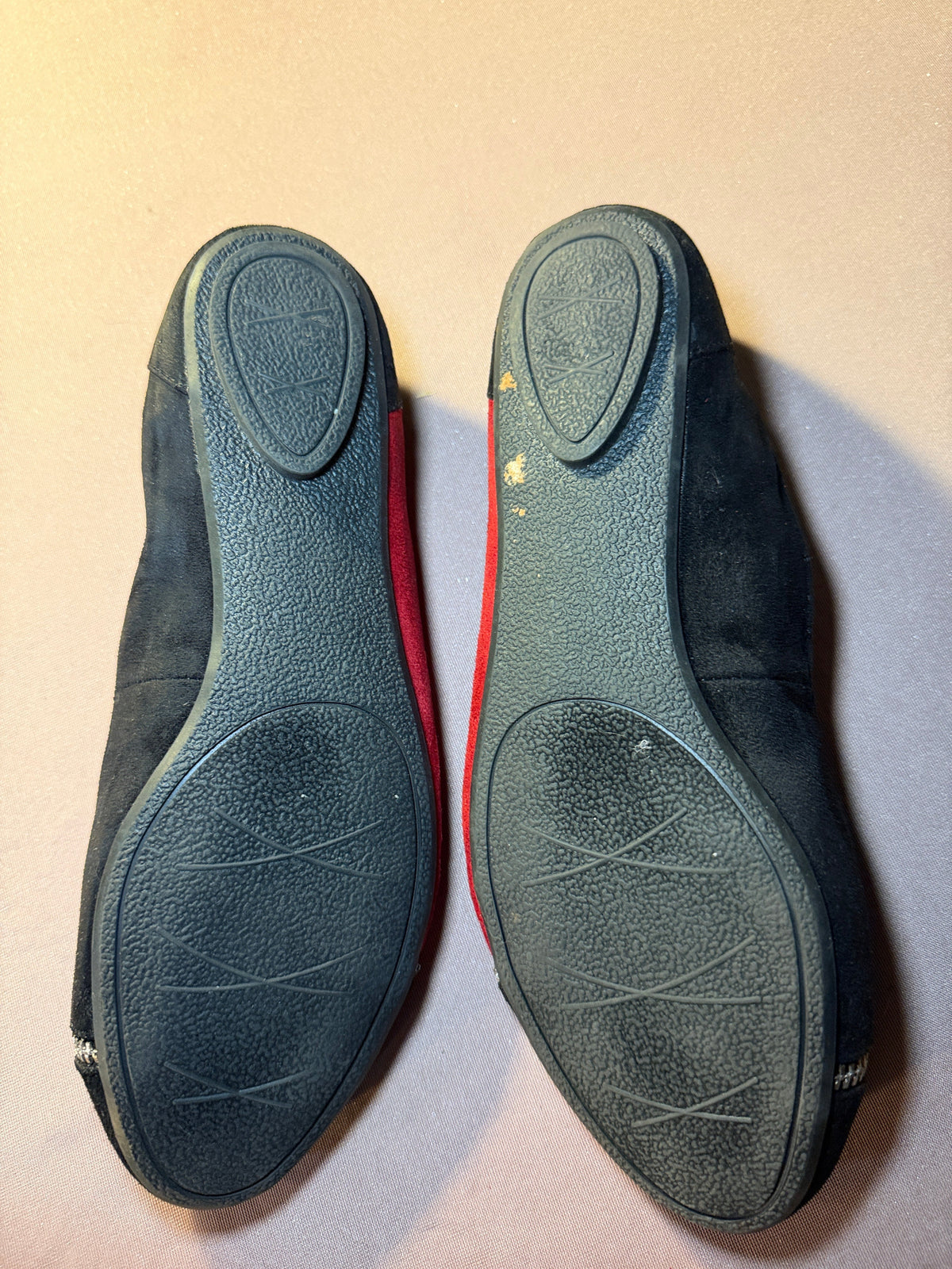 IMPO Black & Red Zipper Ballet Flats