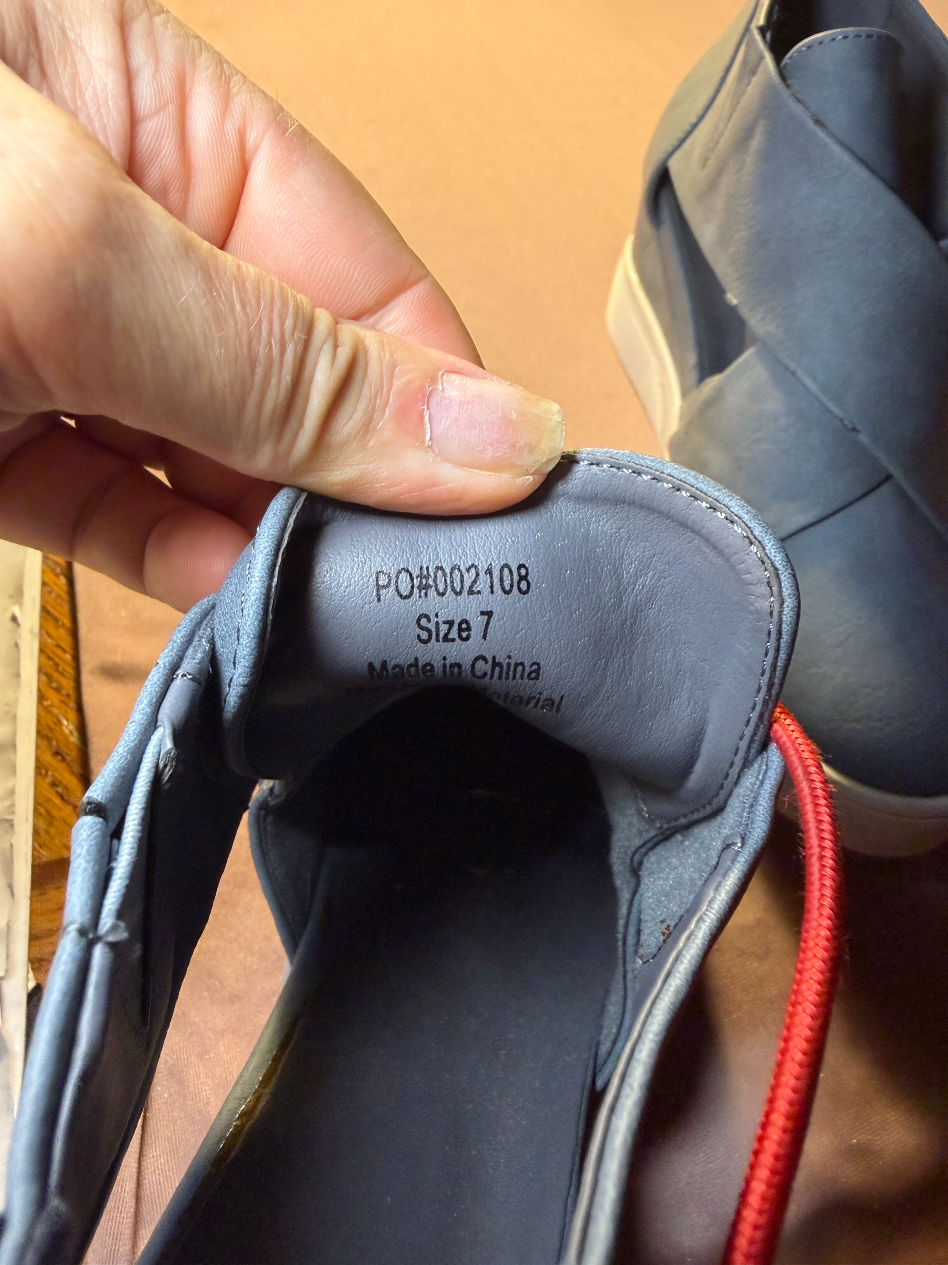 Blue Wedge Sneaker Booties – Size 7