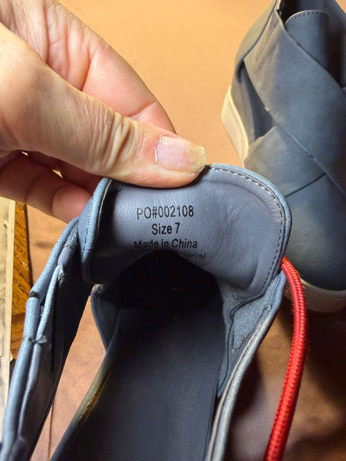 Blue Wedge Sneaker Booties – Size 7