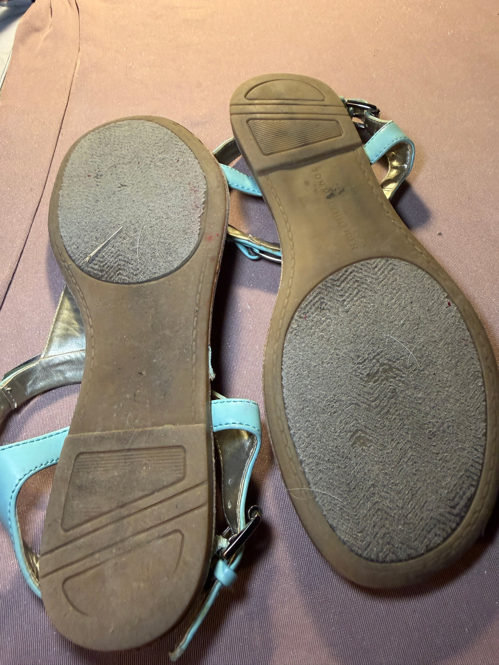 Tommy Hilfiger Mint T-Strap Sandals