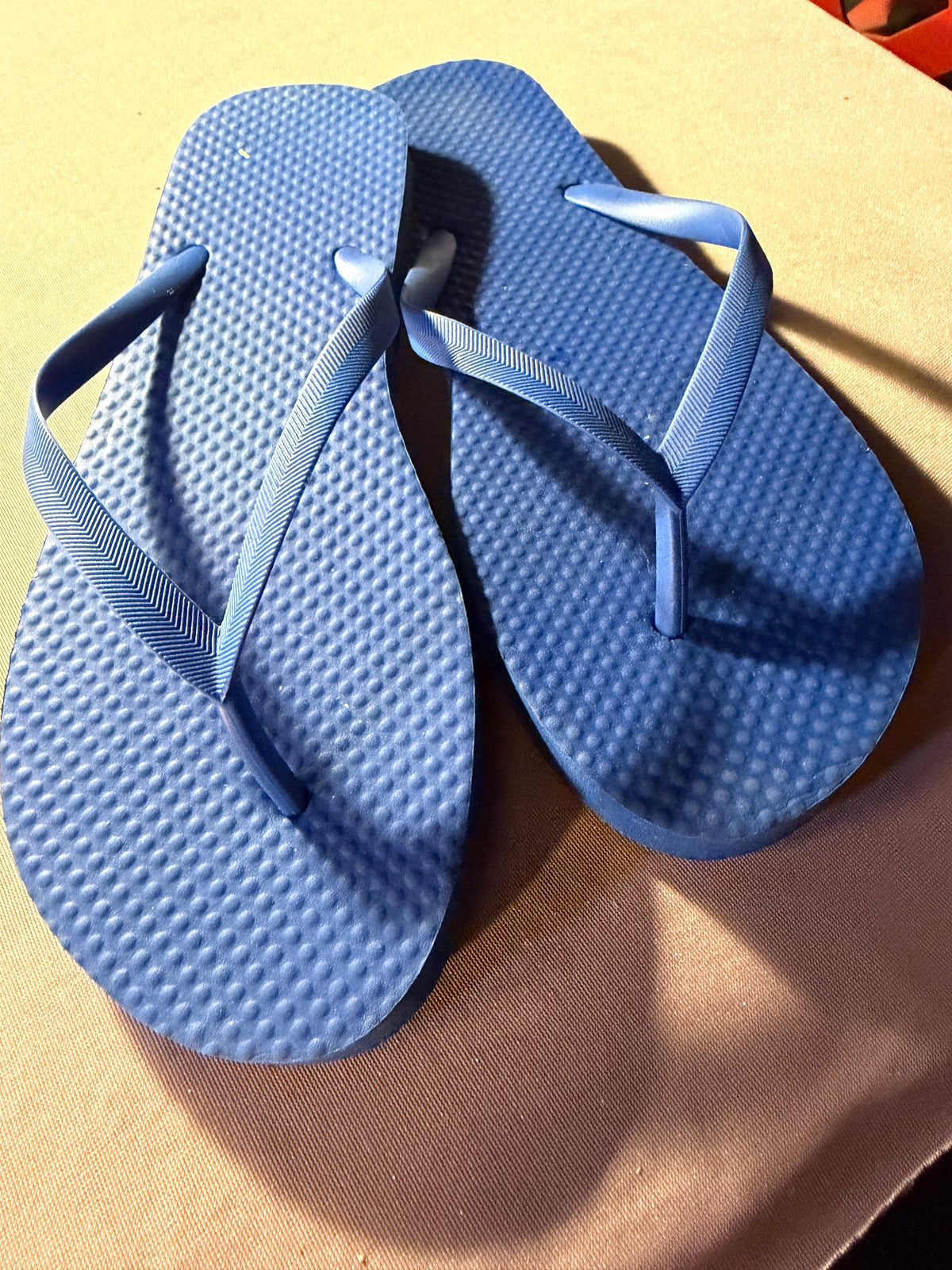 Blue Rubber Flip Flops – Size 7/8